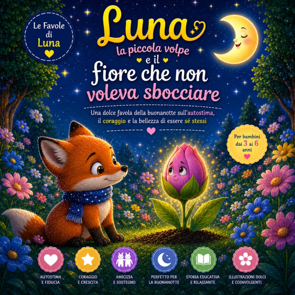 Luna la piccola volpe e il fiore che non voleva sbocciare: Una favola della buonanotte sull'autostima, il coraggio e la bellezza di essere sé stessi (Le Favole di Luna)