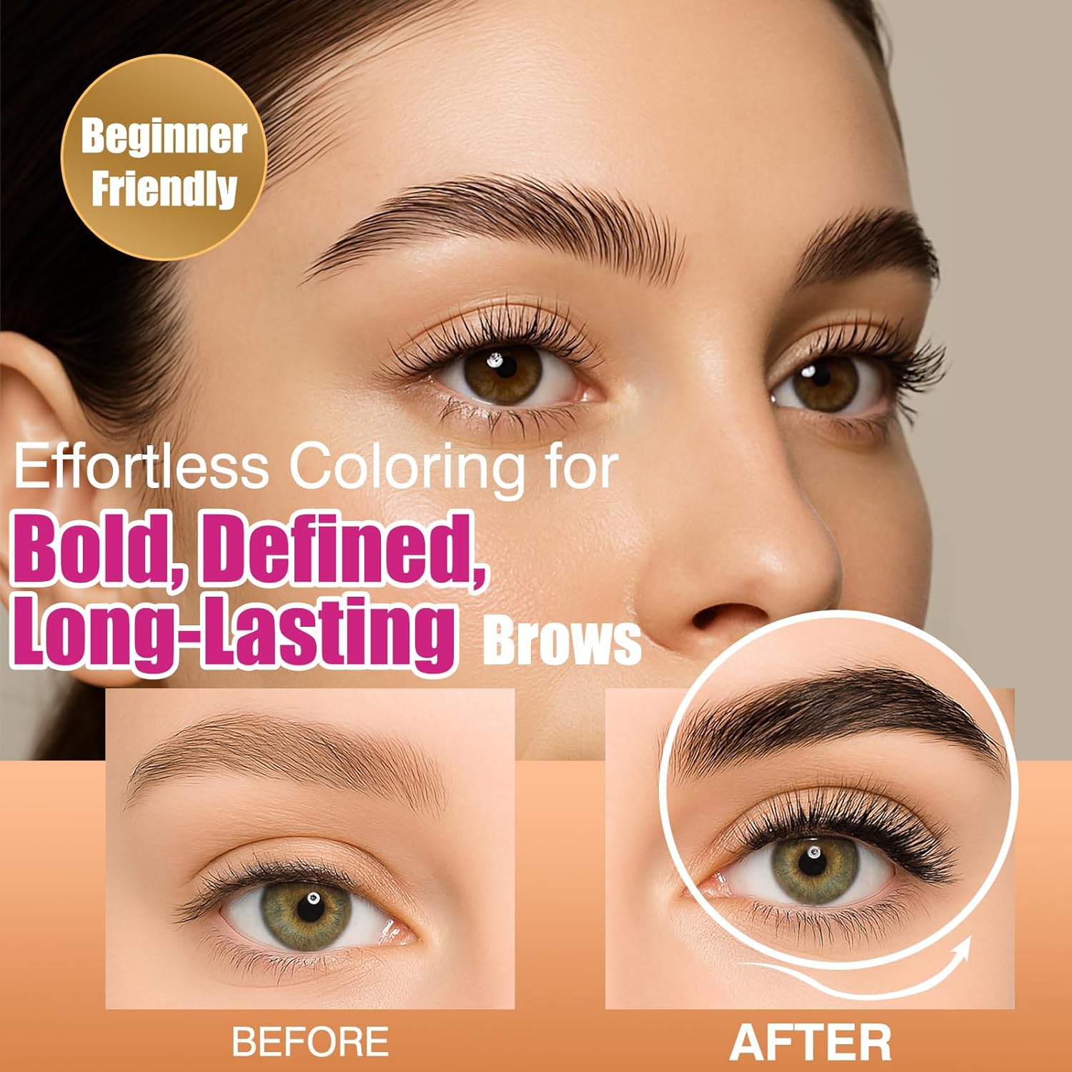 Dark Brown Brow Color Kit Waterproof Eyelash Color with Natural Effects Gentle & Safe for Salon and Home Use