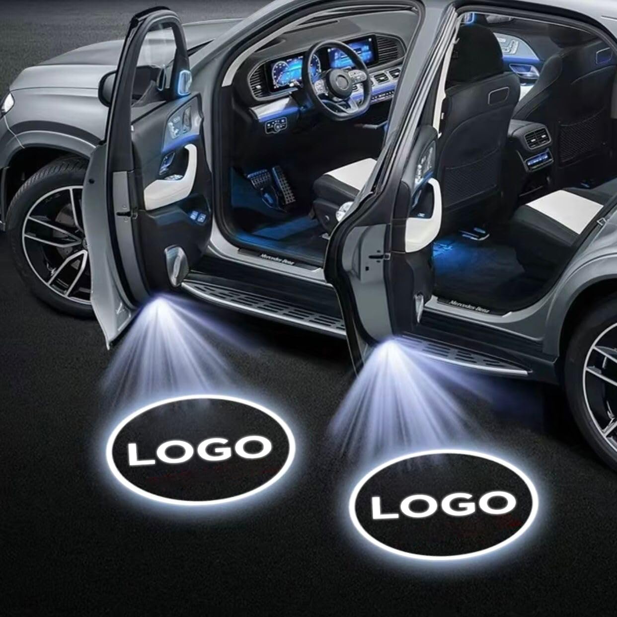 2PCS Car Door Lights, Car Door Lights Logo Projector, Rechargeable HD Car Welcome Lamp for Hy-un-daii