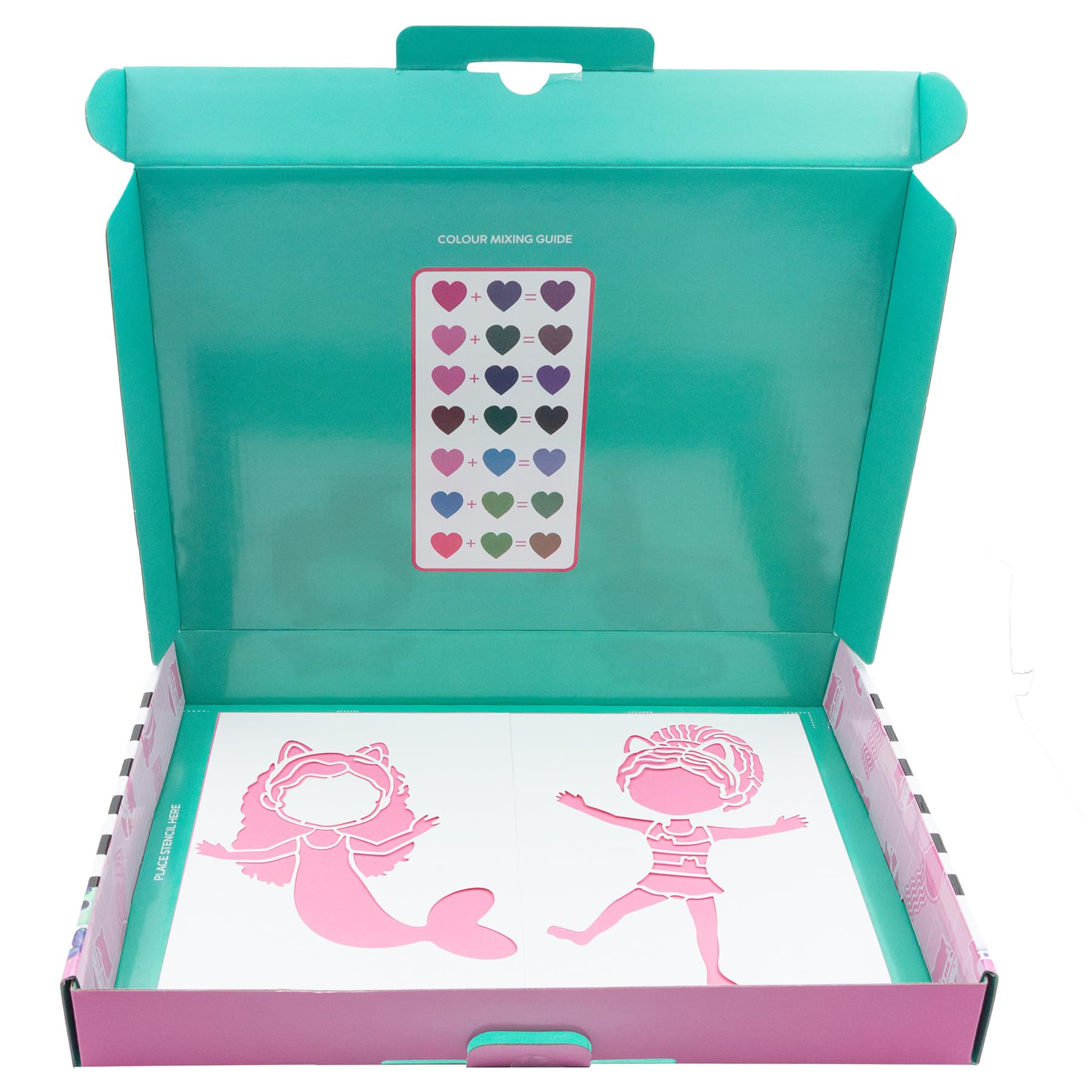 Gabby's Dollhouse - Spray Pen Set Desktop Box (GD23368) - Kit de Stylos Pulvérisateurs pour Colorier et Dessiner - 12 Stylos et 16 Pochoirs pour Créer des Couleurs et des Dessins Uniques