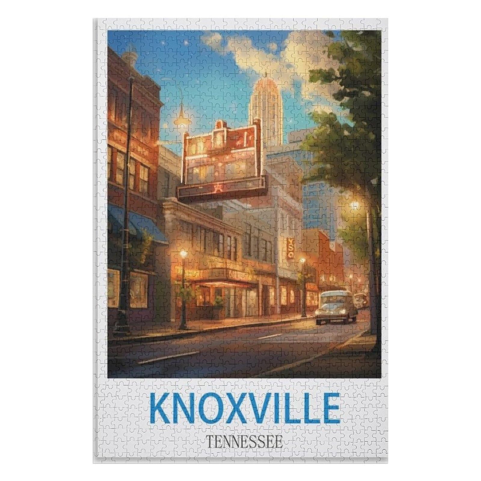 puzzles for adults, family puzzle game birthday gifts, Knoxville Tennessee，Adults 1000 Piece Jigsaw Puzzle- Christmas，70x50，paper puzzle，AA-694