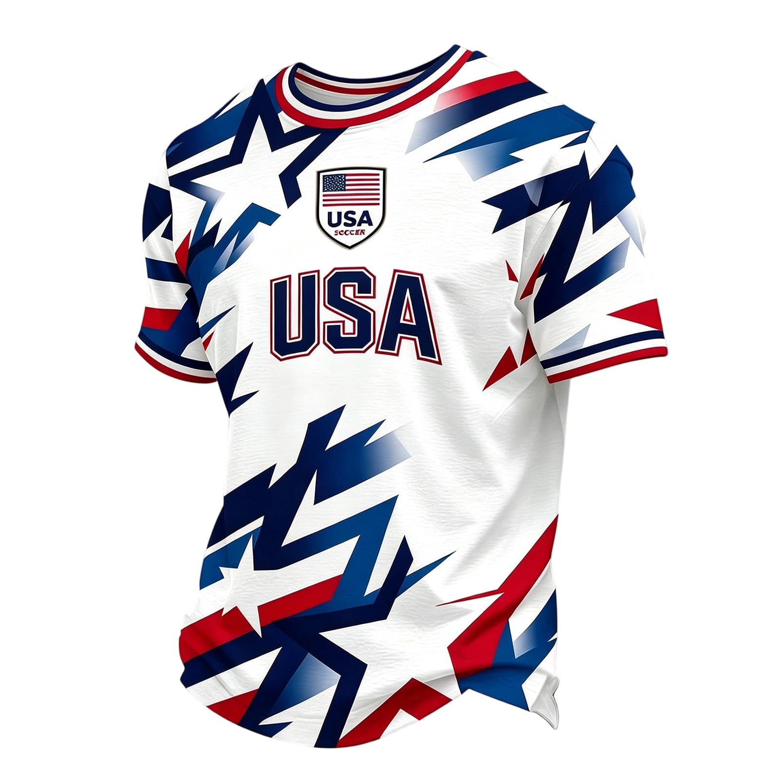 Soccer Jerseys for Men American Flag USA Team Fans Cup Shirts Mesh Quick Dry Performance Athletic Shirts