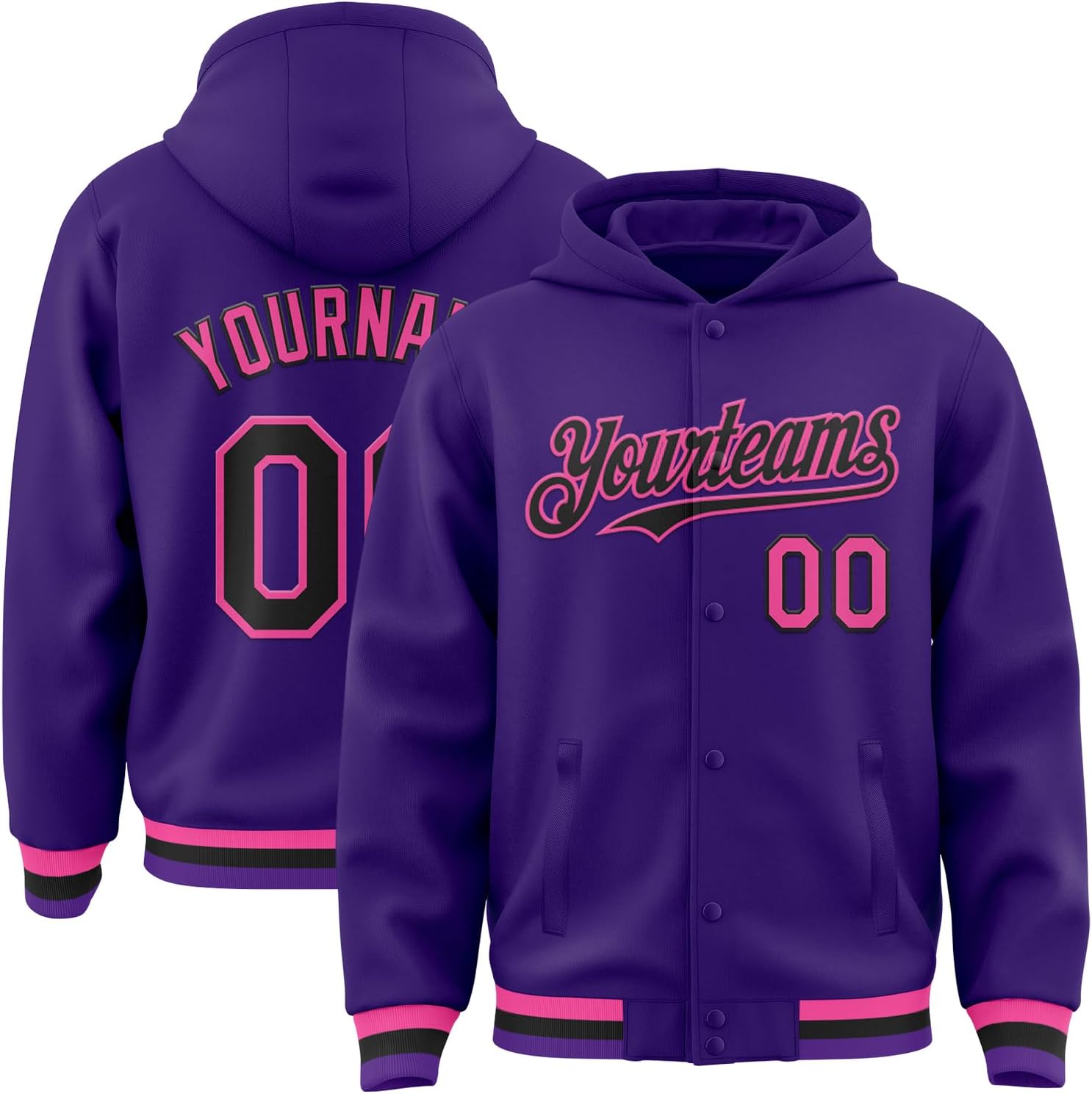Custom Baseball Hoodie Jackets Men Women Youth Personalized Varsity Letterman Jackets Stitched Name Number Logo