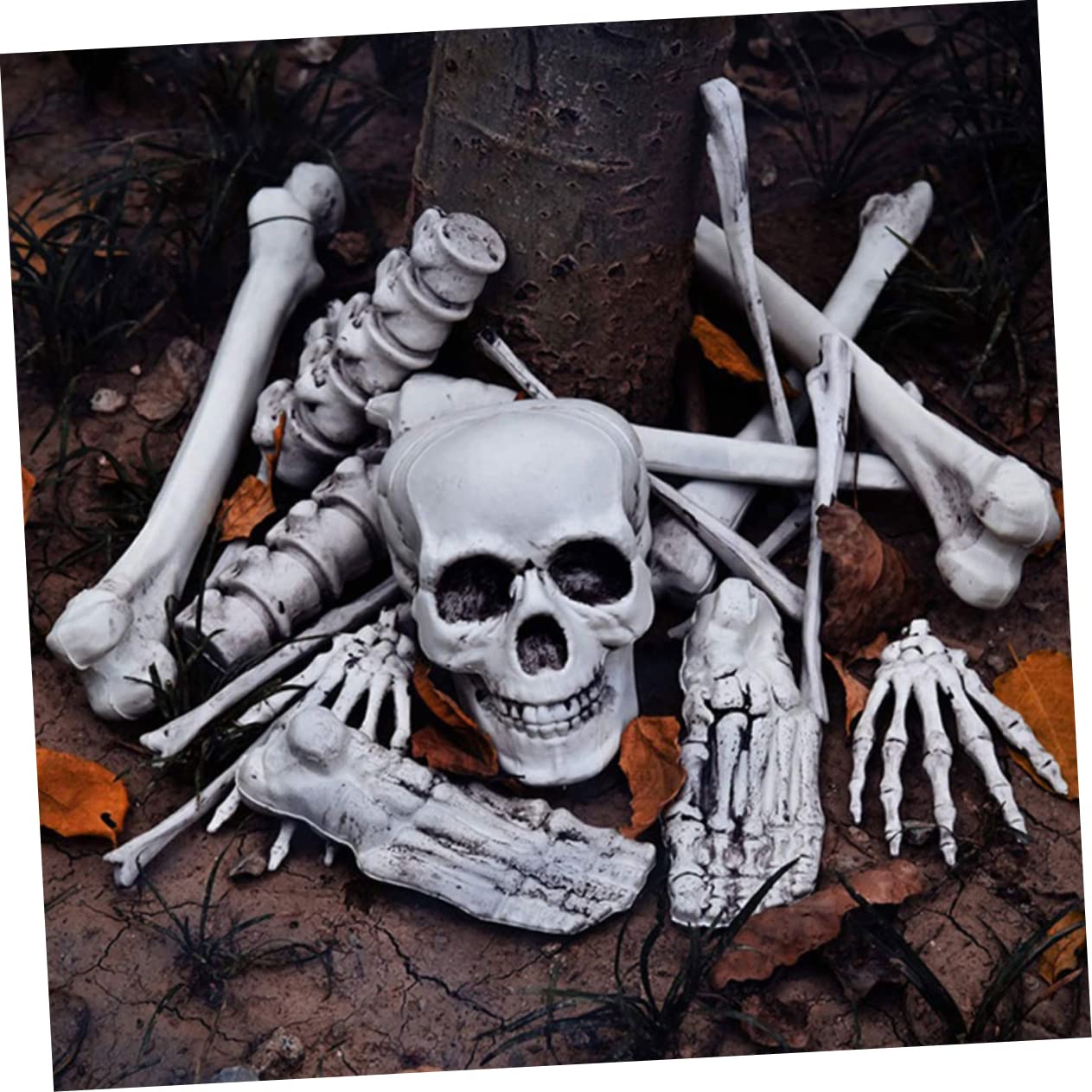 Abaodam 1 Paquete Esqueleto De Cráneo De 28 Piezas Esqueleto Falso Decoración De Esqueleto Decoración del Cráneo De Halloween Decoraciones De Plástico De Succión Abs Verderón Hueso