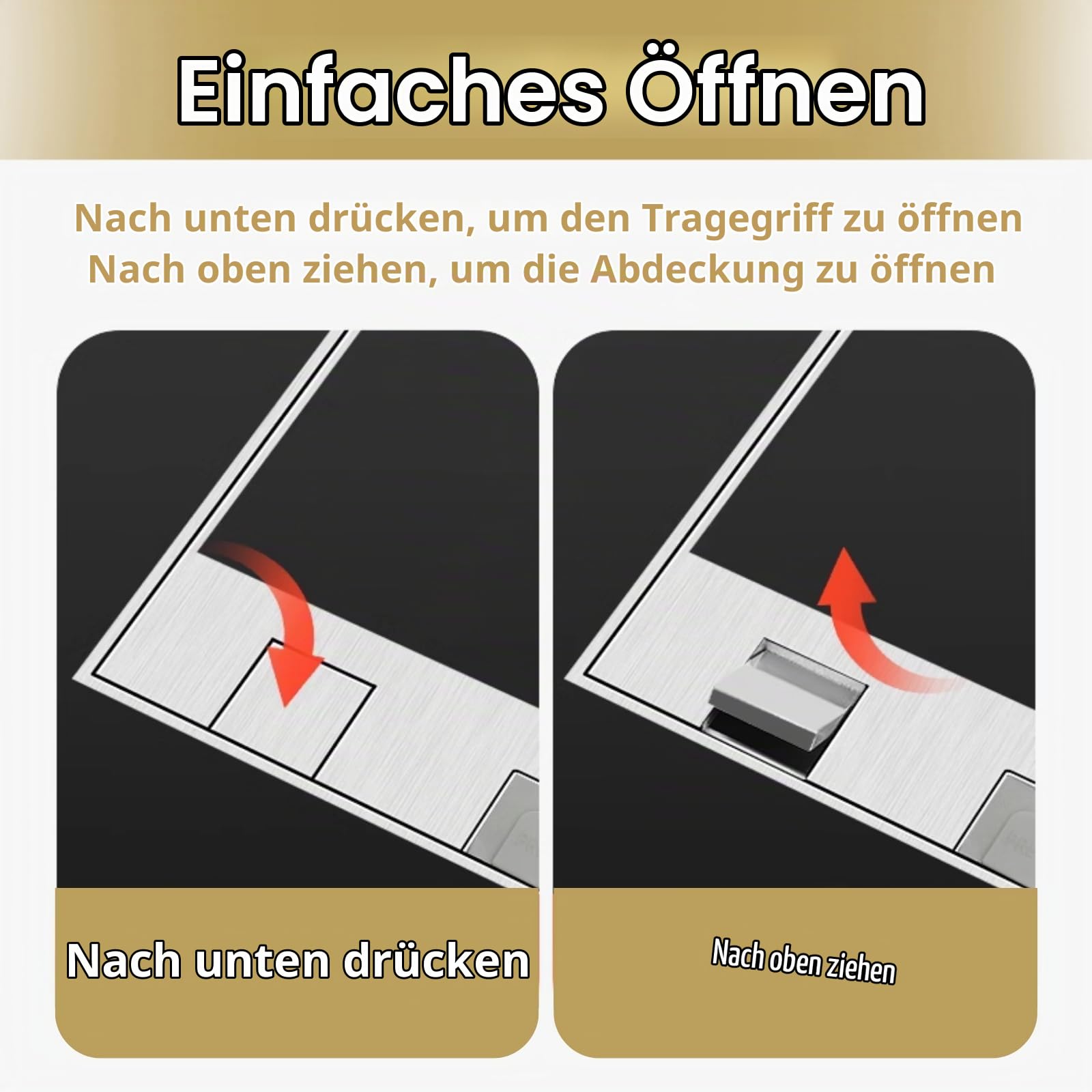 Boden-Steckdose, Bodensteckdose Innen AC 250V 16 A Versenkte Einbausteckdose Wasserdichte Edelstahl Einbausteckdose für Zuhause