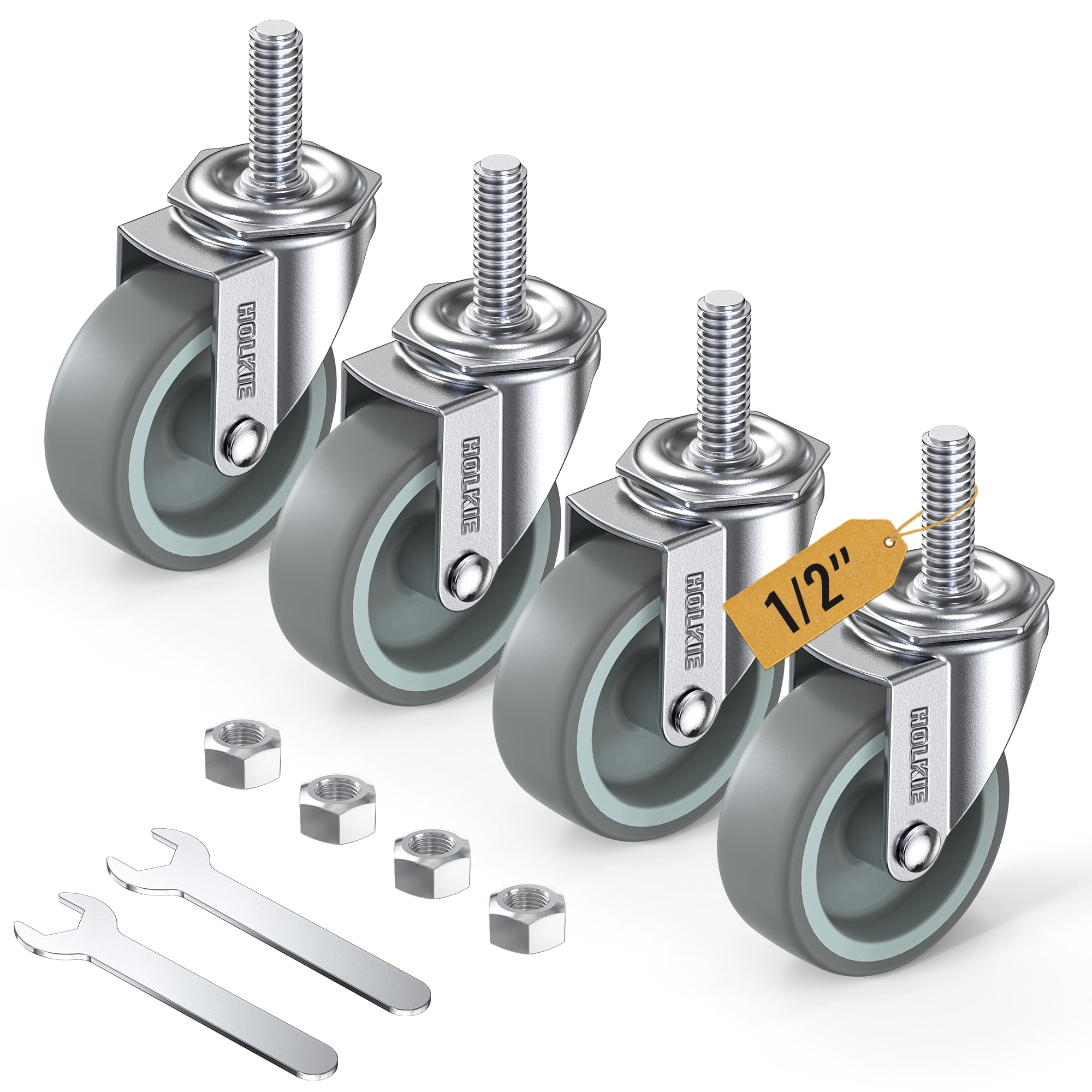 HOLKIE Stem Casters - Heavy Duty & Quiet Rolling -13 HOLKIE Stem Casters - Heavy Duty & Quiet Rolling -13