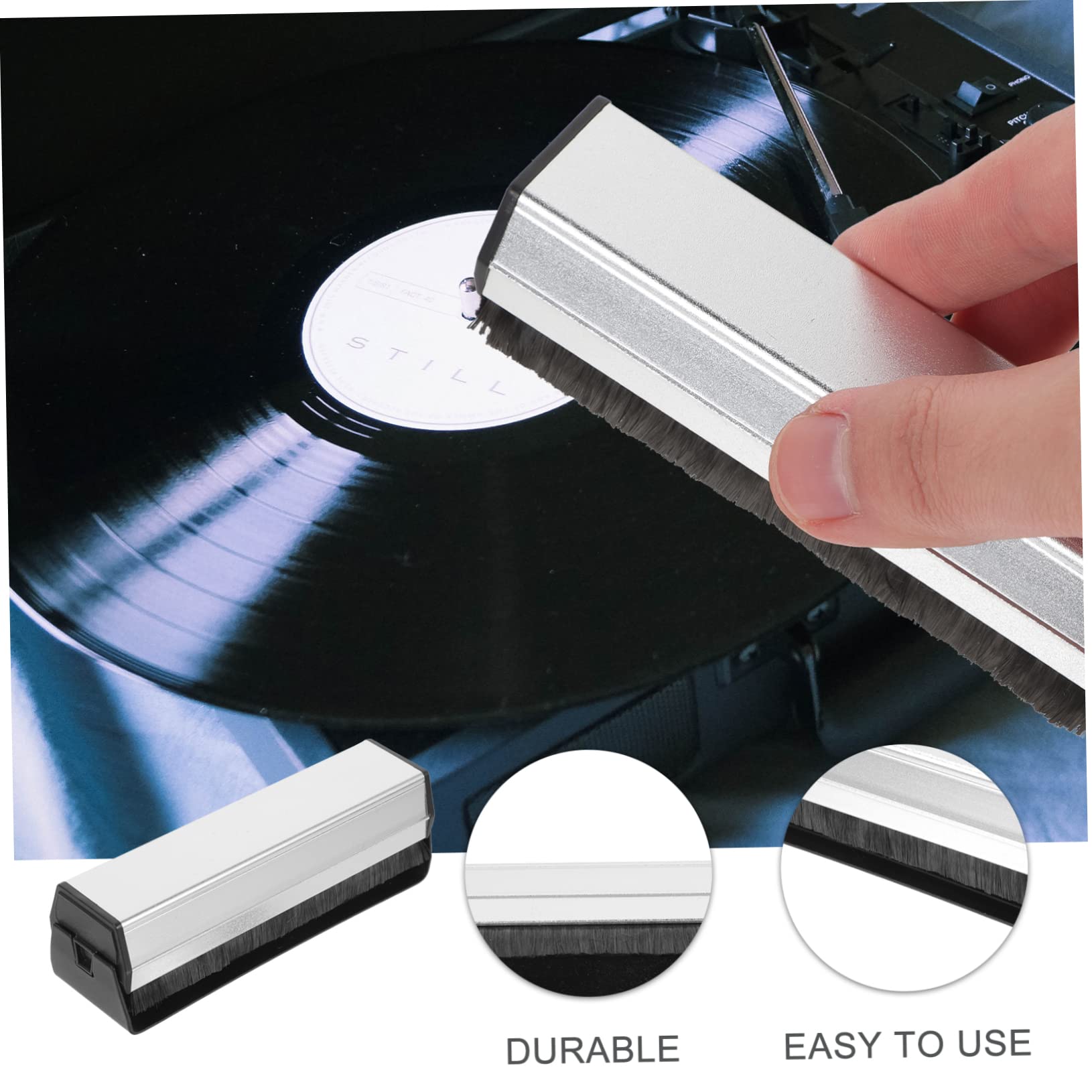 Housoutil 3 Pièces Brosse pour Disque Vinyle Brosse D'enregistrement Brosse Propre Disque Vinyle Outil d'entretien De Disque Vinyle Brosse Vinyle pour Disques Velours l'audio Enregistrer