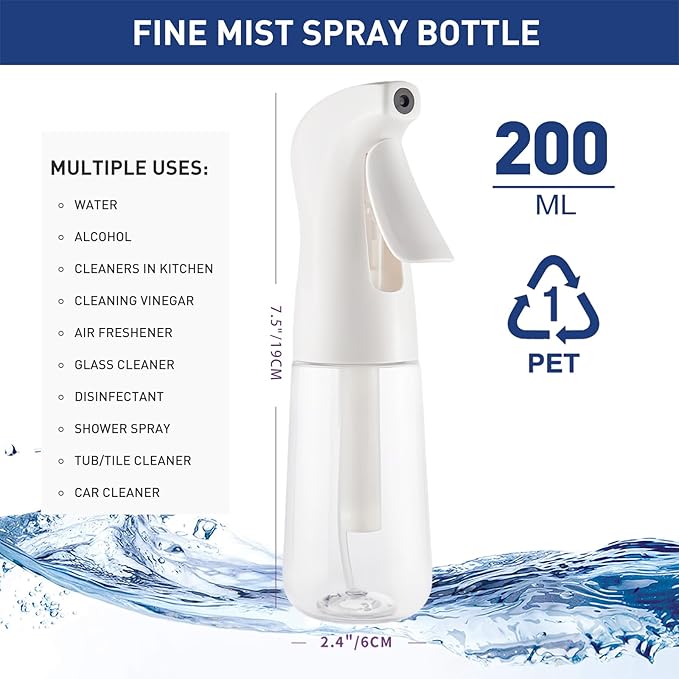 Botella de spray continua para cabello 200 ml clara miniatura 2
