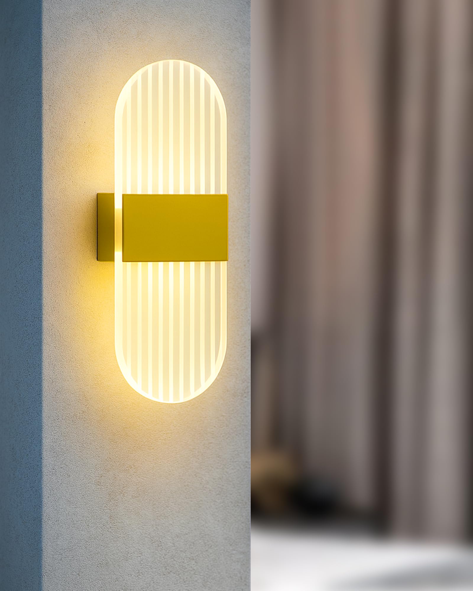 Rose Gold LED Wall Sconce - Modern Acrylic Light -11