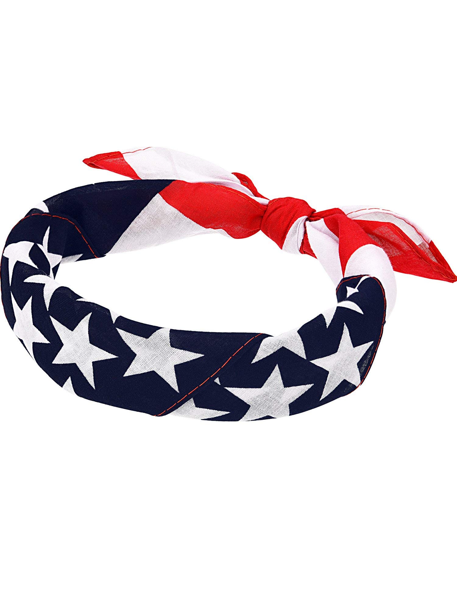Maxdot American Flag Bandanas USA Flag Headband Kerchief Unisex Cowboy Bandanas Patriotic Accessories