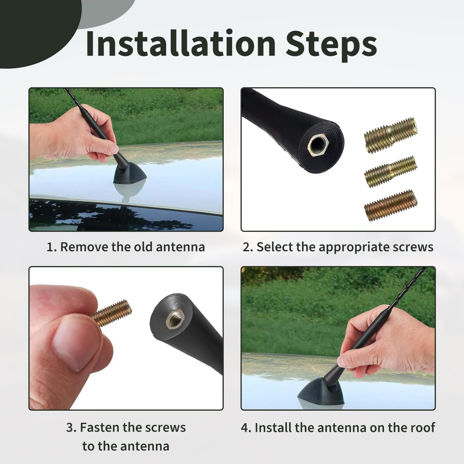 Ziyan Asta Antenna Auto Tetto Corto 3,5 Cm Carbonio Design - Foto 9