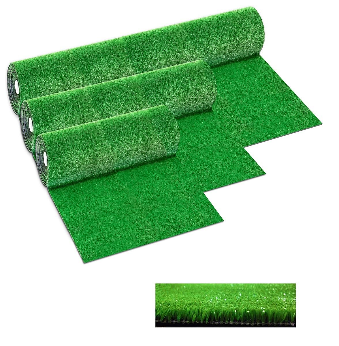 Hierba sintética de 7 mm, drenante, en 50 tamaños, césped verde sintético artificial, recortable, rollo de 2 x 12 m