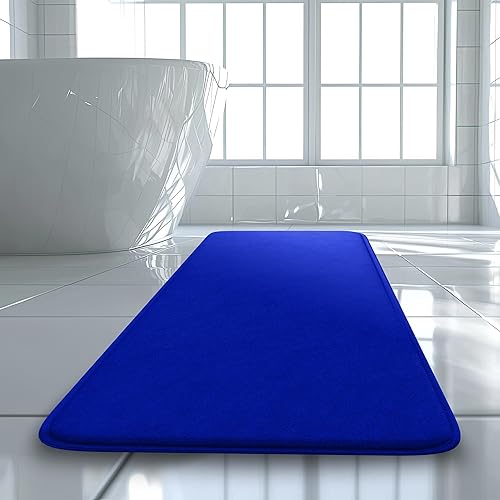 Miniatura 14 de Alfombra de baño de lujo – 1 pieza de tapete de baño con espuma viscoelástica, antideslizante y ultrasuave, altamente absorbente, fácil de limpiar -