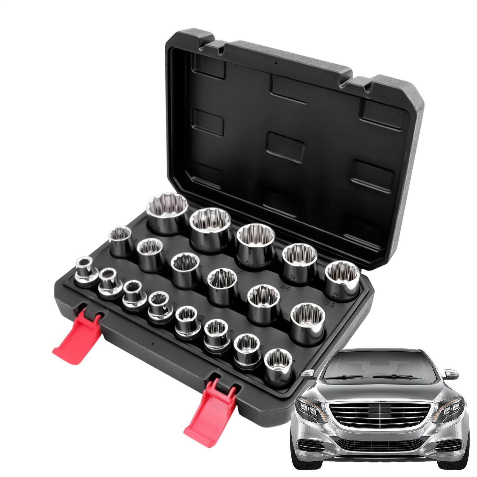 Set di Bussole 1/2 Pollice 19 Pezzi Azionamento da 1/2 Pollice con