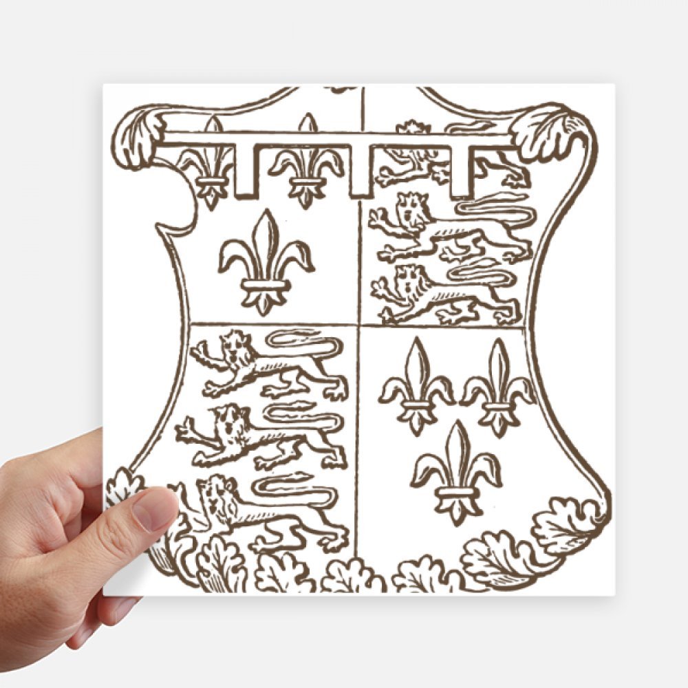 Autocollant carré de 20 cm art baroque lion noir blanc stickers mur valise ordinateur
