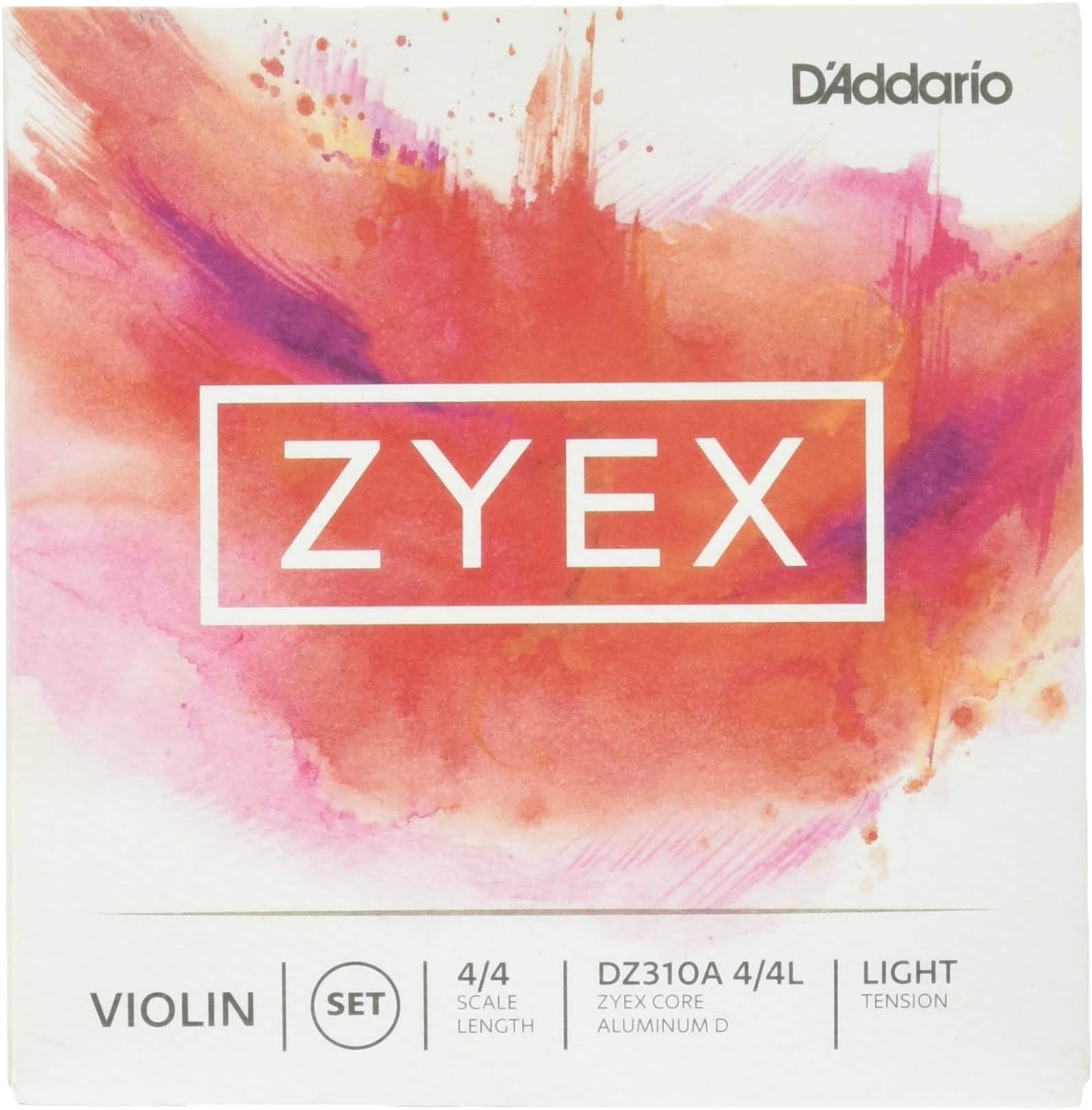 D'Addario Zyex Violin String Set with Aluminum D, 4/4 Scale