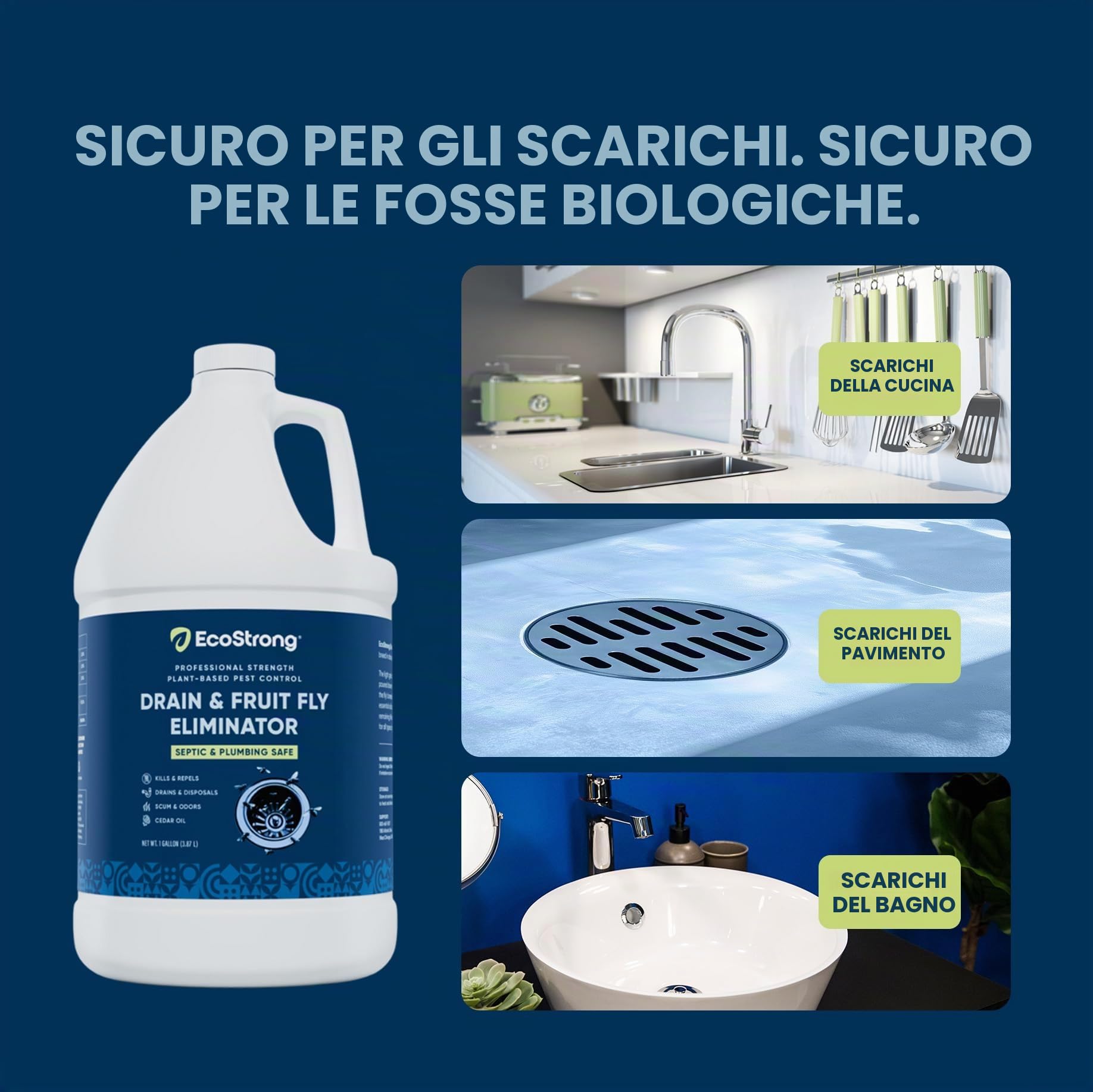 Trattamento per lo scarico della mosca della frutta, elimina moscerini, mosche e altro ancora, funziona in tutti gli scarichi, 3,5 l