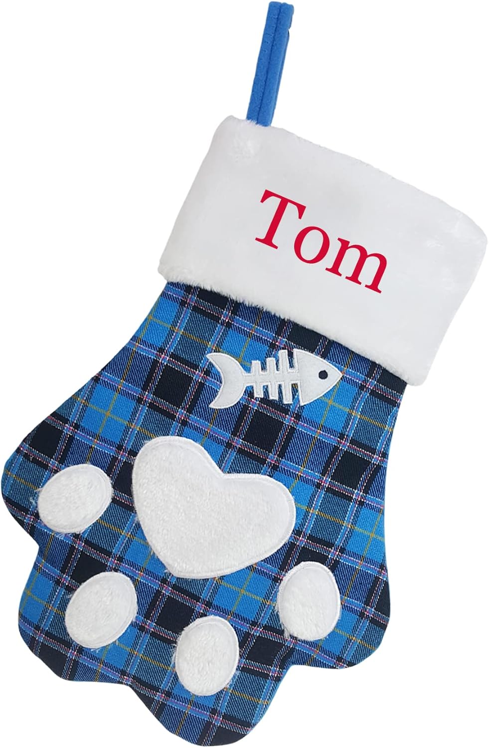 DearSun Pet Christmas Personalized Stocking Cat Christmas Personalized Stocking with Embroidery Technology Cat Christmas Stocking Gift Bag (Cat 2)