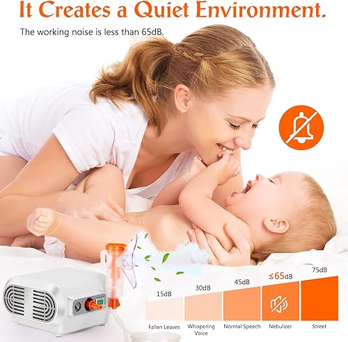 Miniatura 5 de Nebulizador para adultos, nebulizador de chorro de compresor, nebulizador portátil para uso doméstico del bebé, niebla fría con boquilla de tubo,