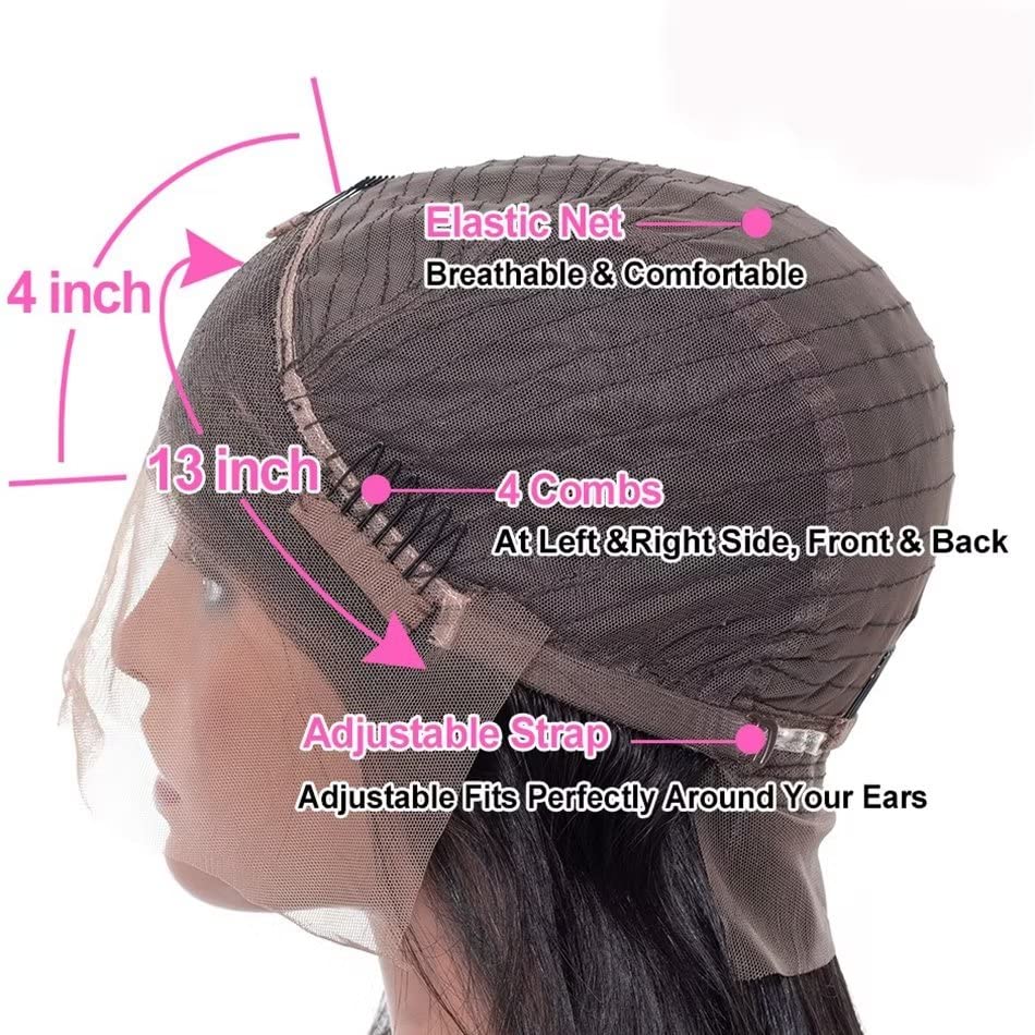 Miniatura 5 de Pelucas de cabello humano ondulado corto con encaje frontal, pelucas de cabello humano ondulado color burdeos de 13 x 4 con encaje de cristal HD