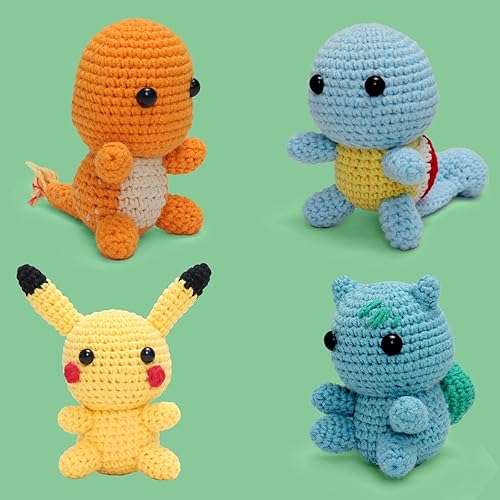 Miniatura 3 de Kit completo de ganchillo para principiantes, 4 piezas de lindos animales para adultos con instrucciones paso a paso y tutoriales en video, el mejor