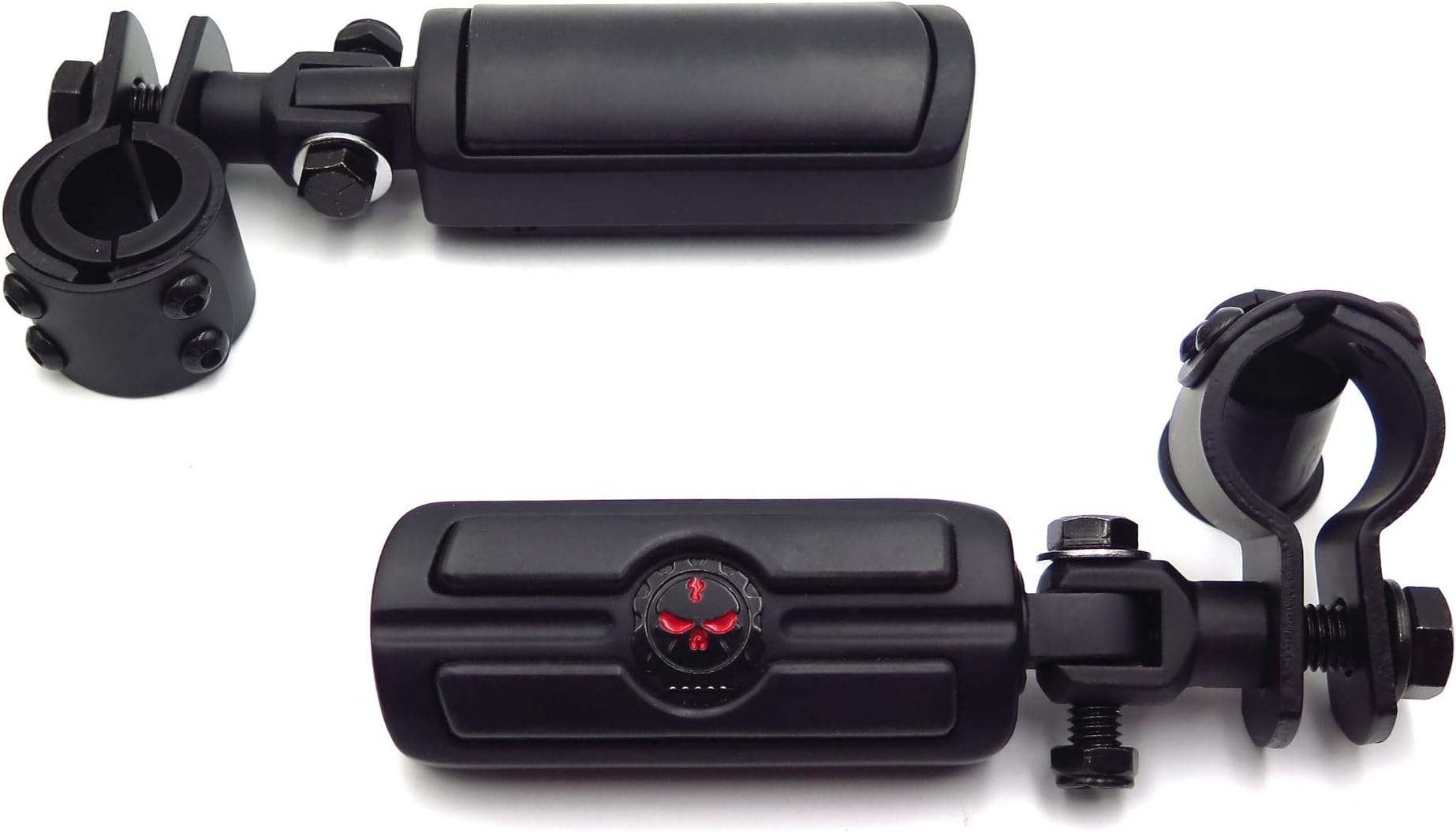 SMT-Highway Front Skull Foot Pegs Clamps mounting Bracket Compatible With GL1800 GL1500 GL1100 GL1200 01-12 [B00RY9WY5Y]