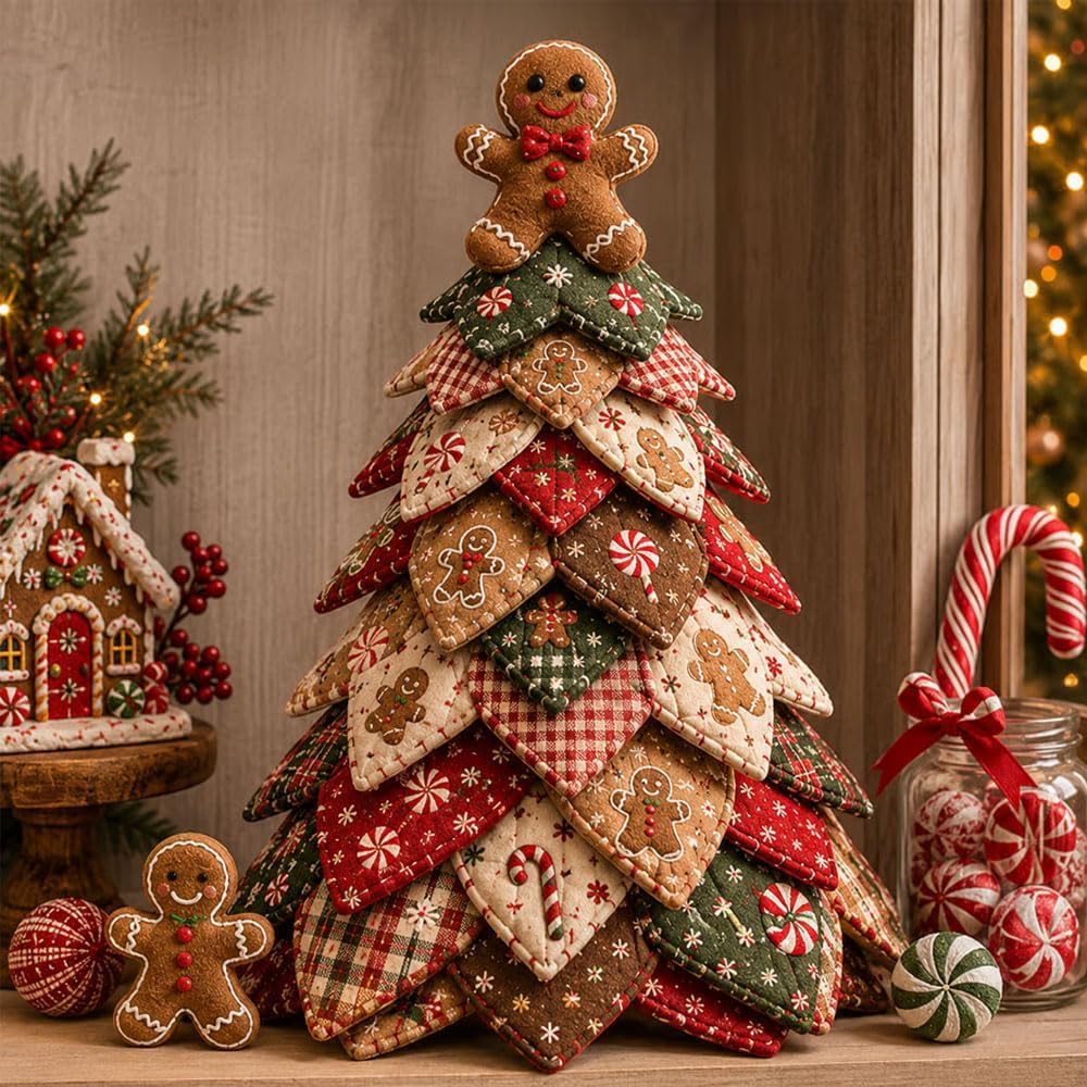 DIY Gesteppte Weihnachtsbaum-Kit, 3D-Weihnachts-Patchwork-Gewebe-DIY-Kit