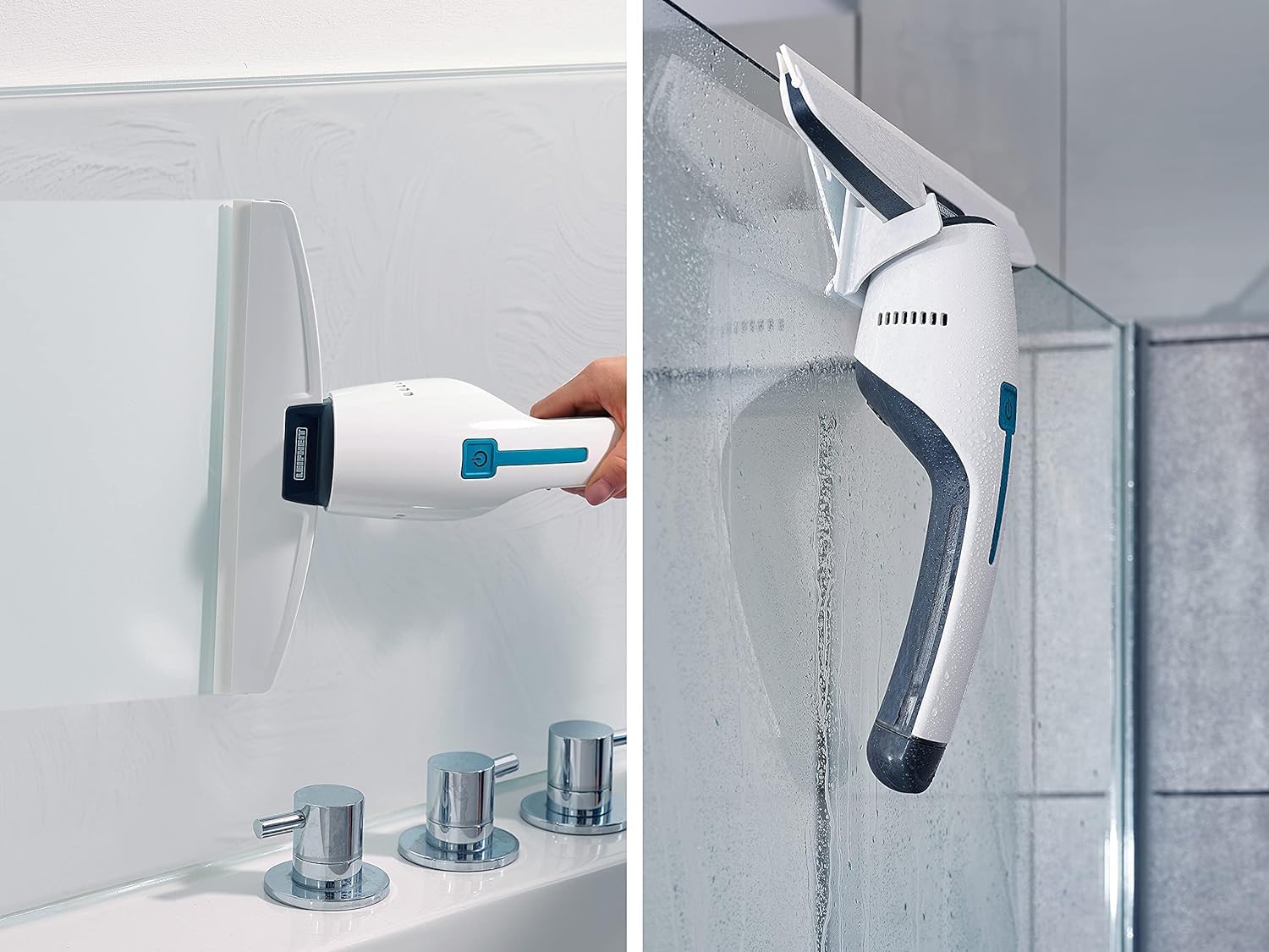 Leifheit Fenstersauger Nemo inkl. Wandhalterung und Baddüse, wasserdicht, 45 min