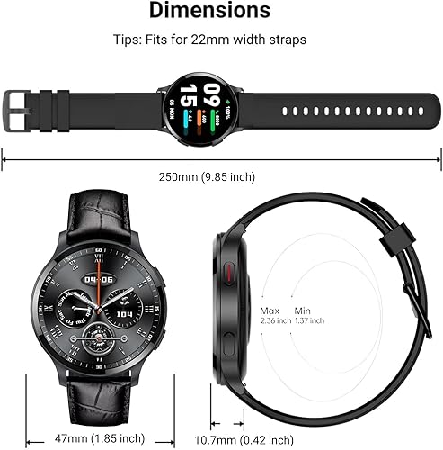 Miniatura 9 de Relojes inteligentes para hombre (recepción de llamadasmarcación), reloj inteligente de 1.5 pulgadas con llamadatextofrecuencia