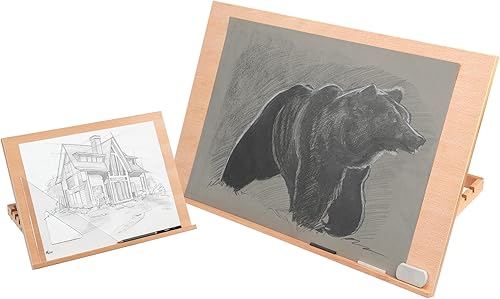 Miniatura 6 de SoHo Urban Artist Caballete de tablero de dibujo portátil ajustable de 12 x 16 pulgadas, 5 posiciones, acabado de madera de haya natural