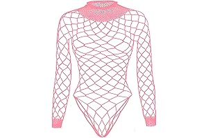 Pink Fishnet Bodysuit Top