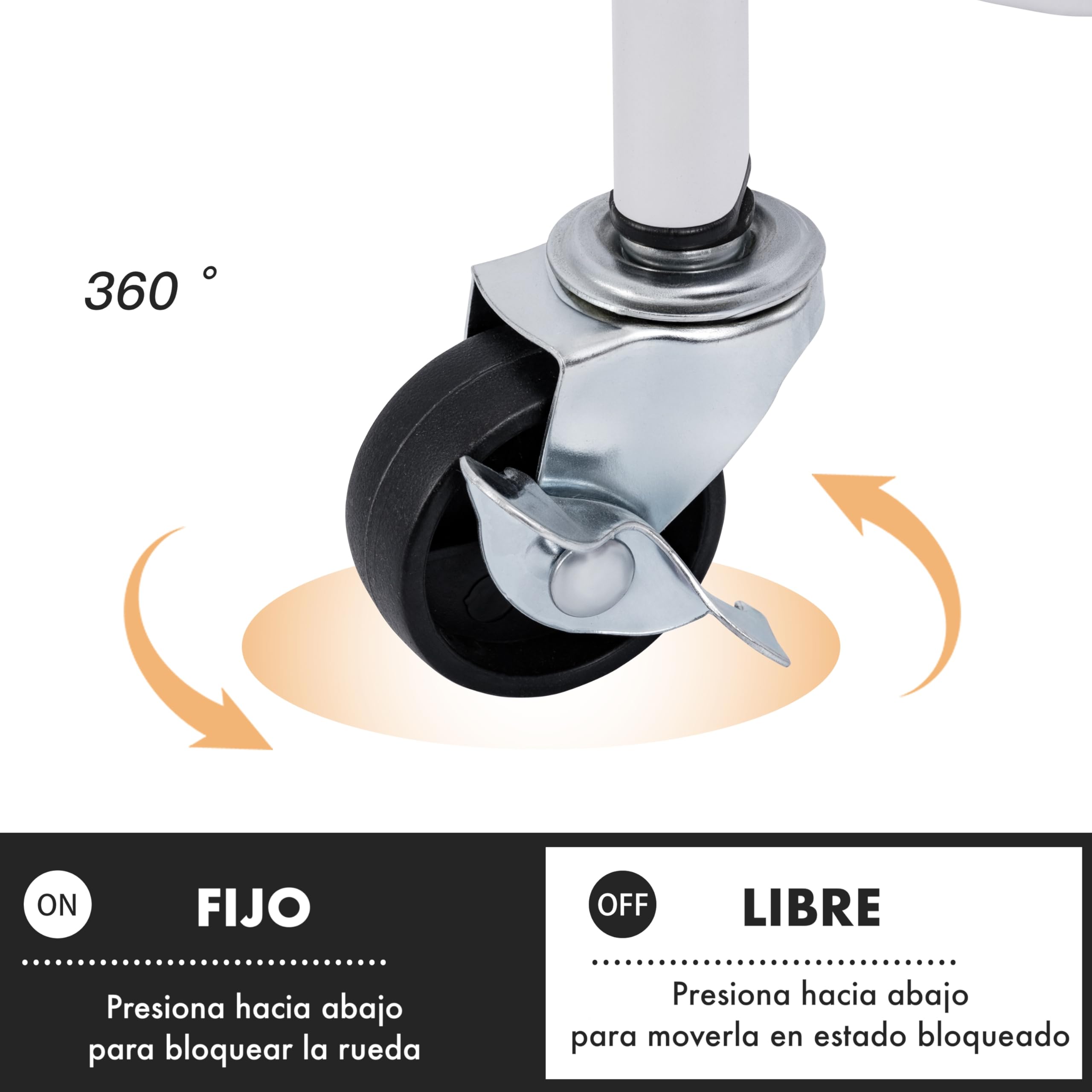 T-LOVENDO.ES Carro de Cocina Metálico con Ruedas. Carrito Auxiliar Multiuso. 3 Cajones de Almacenamiento. Ideal para Frutas, Verduras, Cocina, Salón, Oficina (Blanco)