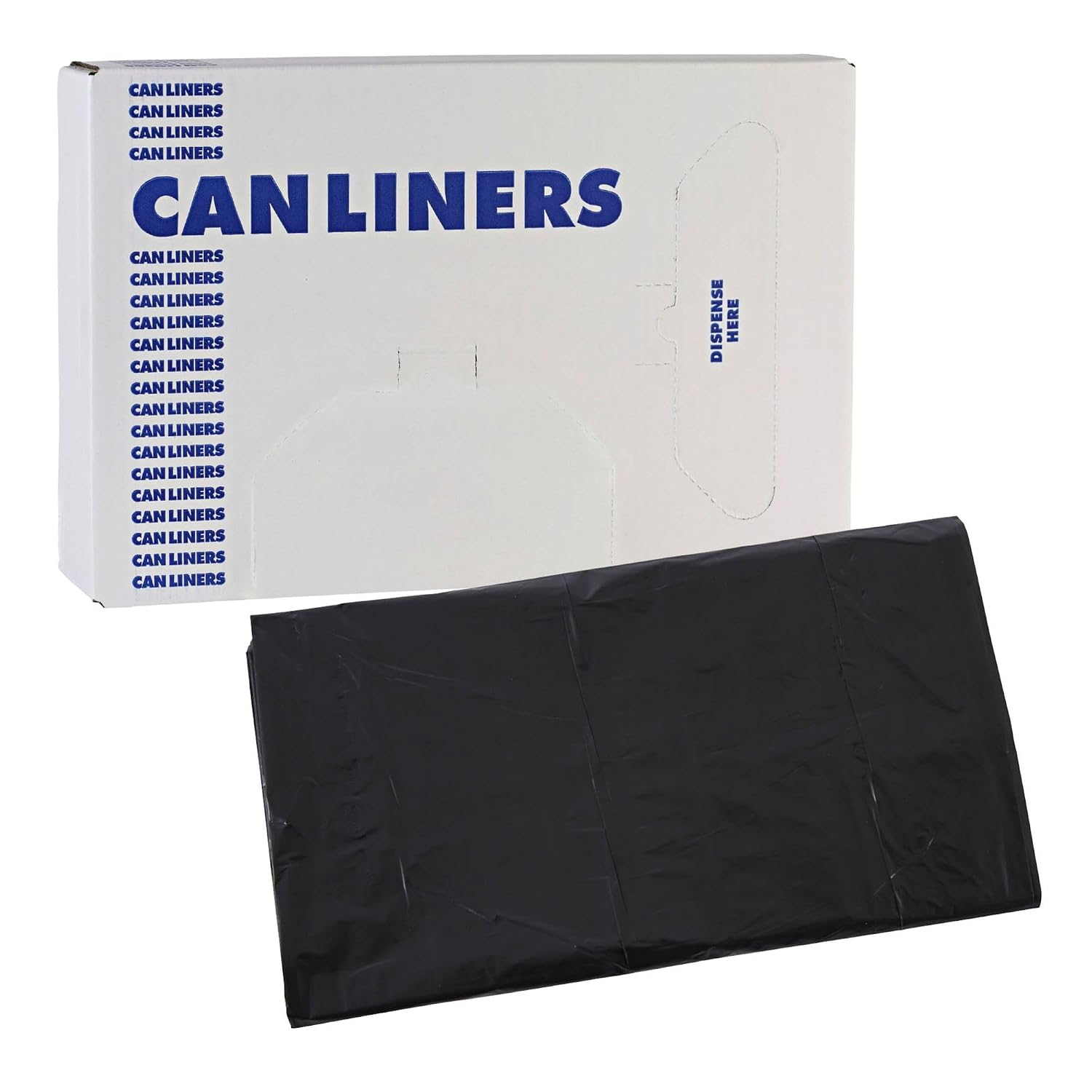 Boardwalk Linear Low Density Industrial Can Liners, 45 gal, 0.7 mil, 40 x 46, Black, 100/Carton