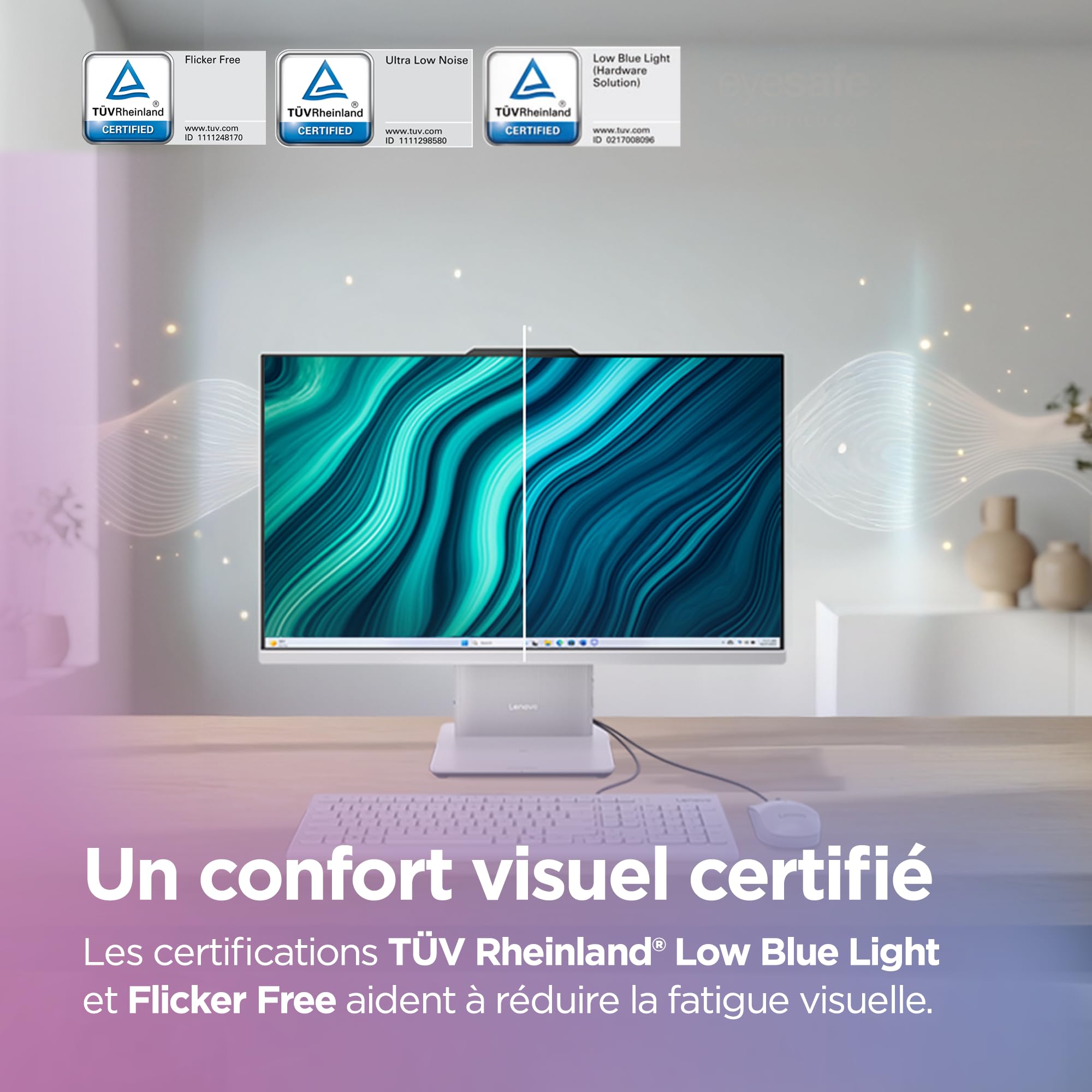 Lenovo IdeaCentre 27IRH9 Ordinateur de Bureau Tout-en-Un Écran 27" FHD, Intel Core 5 210H, 512Go SSD, RAM 16Go, WiFi 6, Windows 11 H, Clavier français et Souris sans Fil