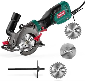 HYCHIKA 6.2A Mini Circular Saw with 3 Blades, Laser Level 360 Self Leveling with Tripod, 2-Tool Power Tool Combo Kit
