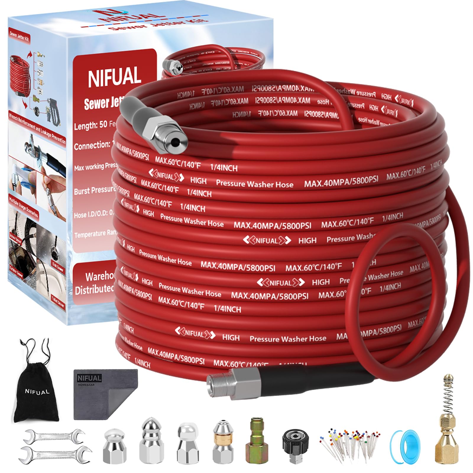 NIFUAL Sewer Jetter Kit
