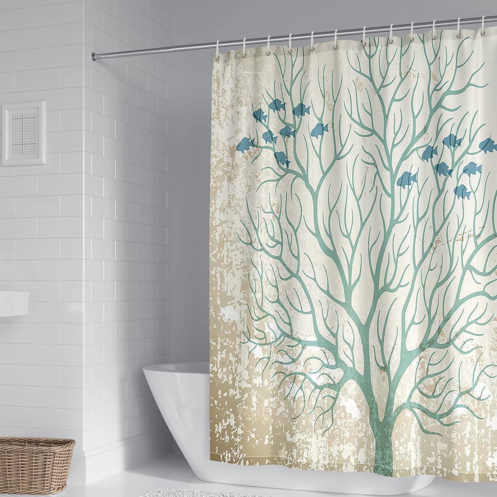 Rideau de douche 165x200 polyester anti moisissure salle de bain