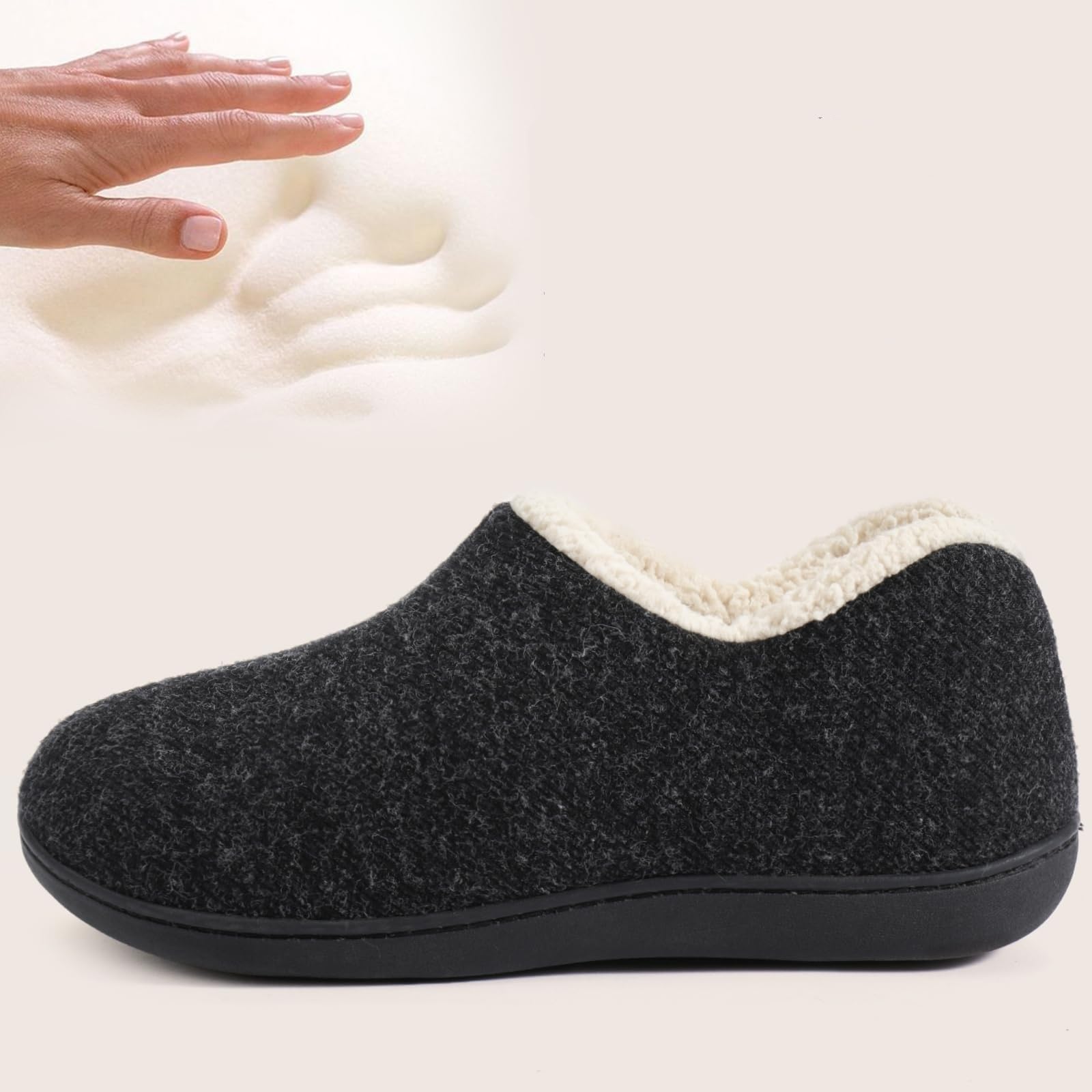 Pantofole da uomo in cotone Pantofole invernali da uomo calde esterno casa con suola in memory foam for interni Scarpe casual
