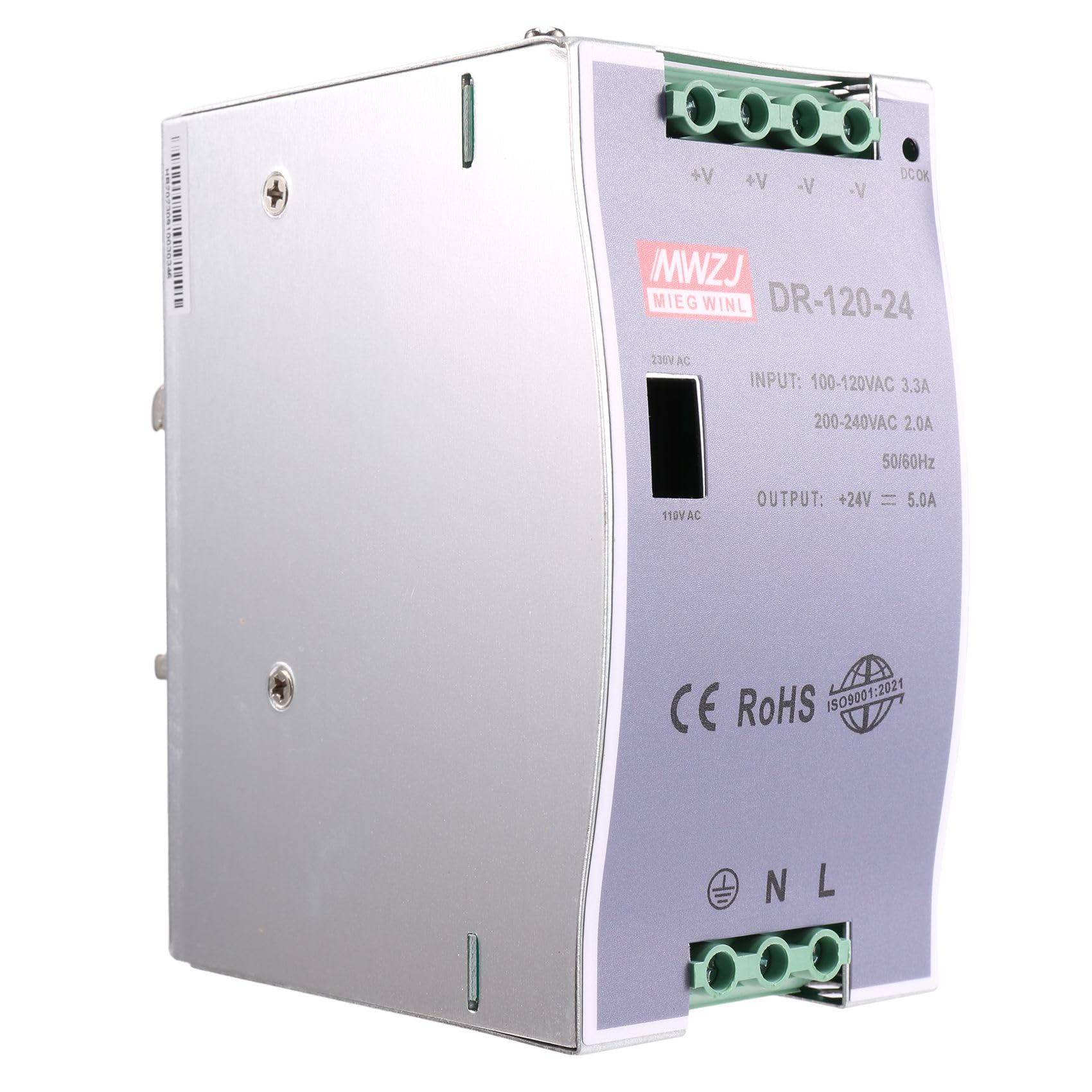Alimentation rail DIN 24V 5A 120W à découpage industrielle