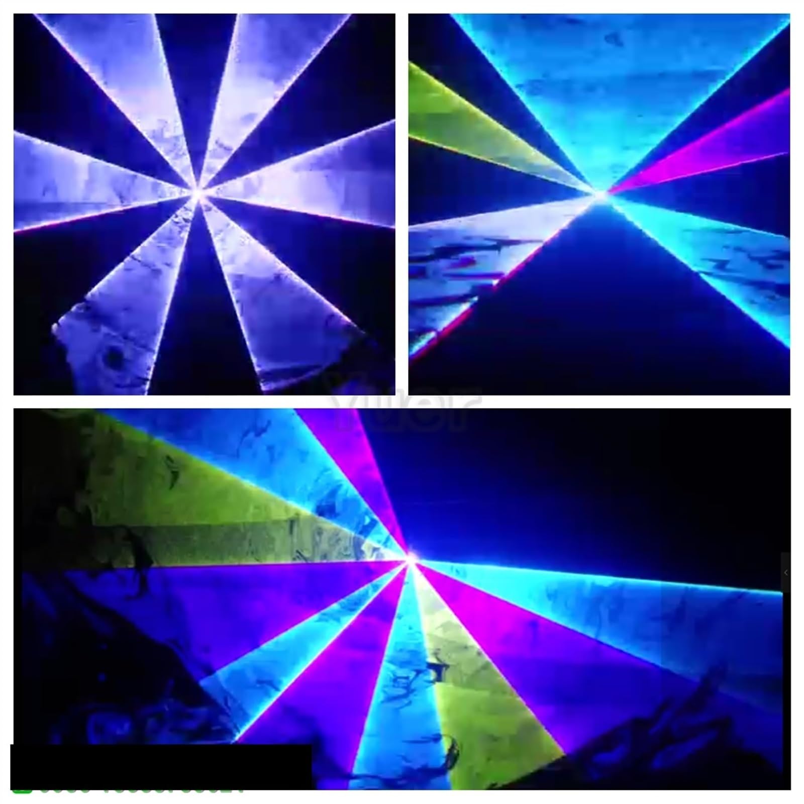 Oświetlenie Imprezowe, 2W RGB DJ światło dyskotekowe projektor strumieniowy DMX512 stroboskopowy efekt czarnego światła Xmas Club Party wakacje Halloween