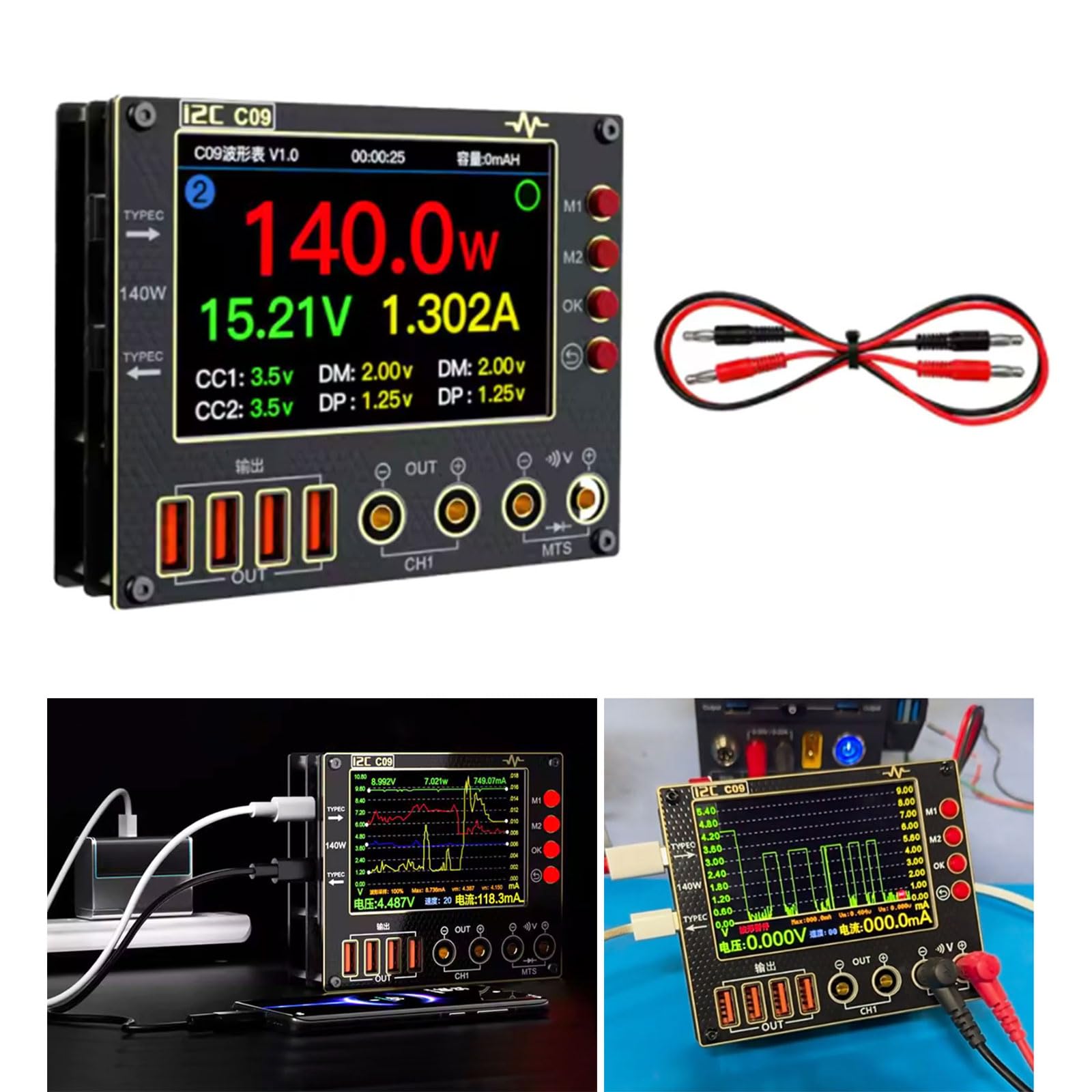 Industrie Multimeter für die elektronische Diagnose, 0–40 V, Doppelkanalmessung, 0, 01 s Dioden Scan Fähigkeit, hochpräzises Schaltkreis Diagnose Tool