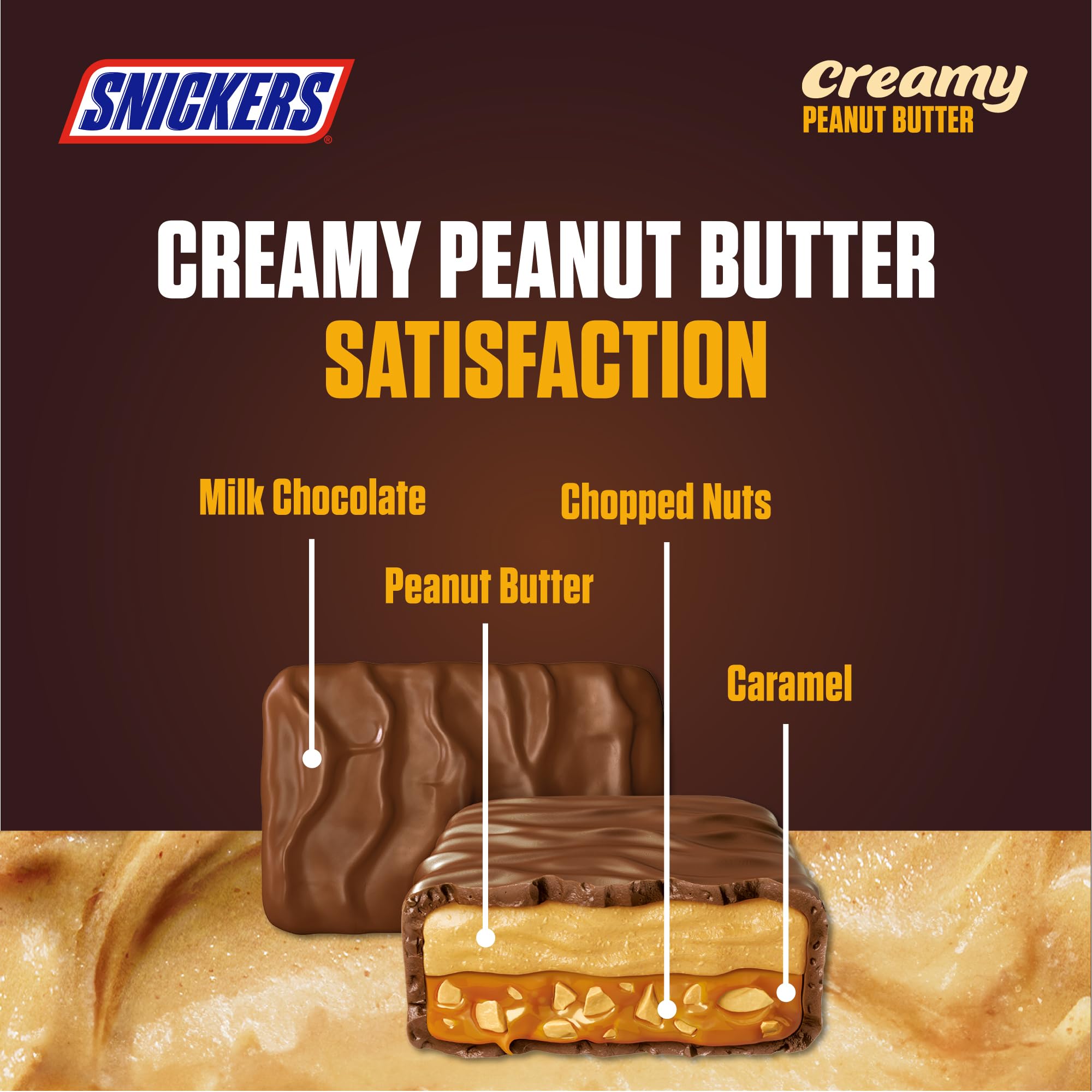Snickers Creamy masło orzechowe czekoladowe duże opakowanie 24 x 36,5 g