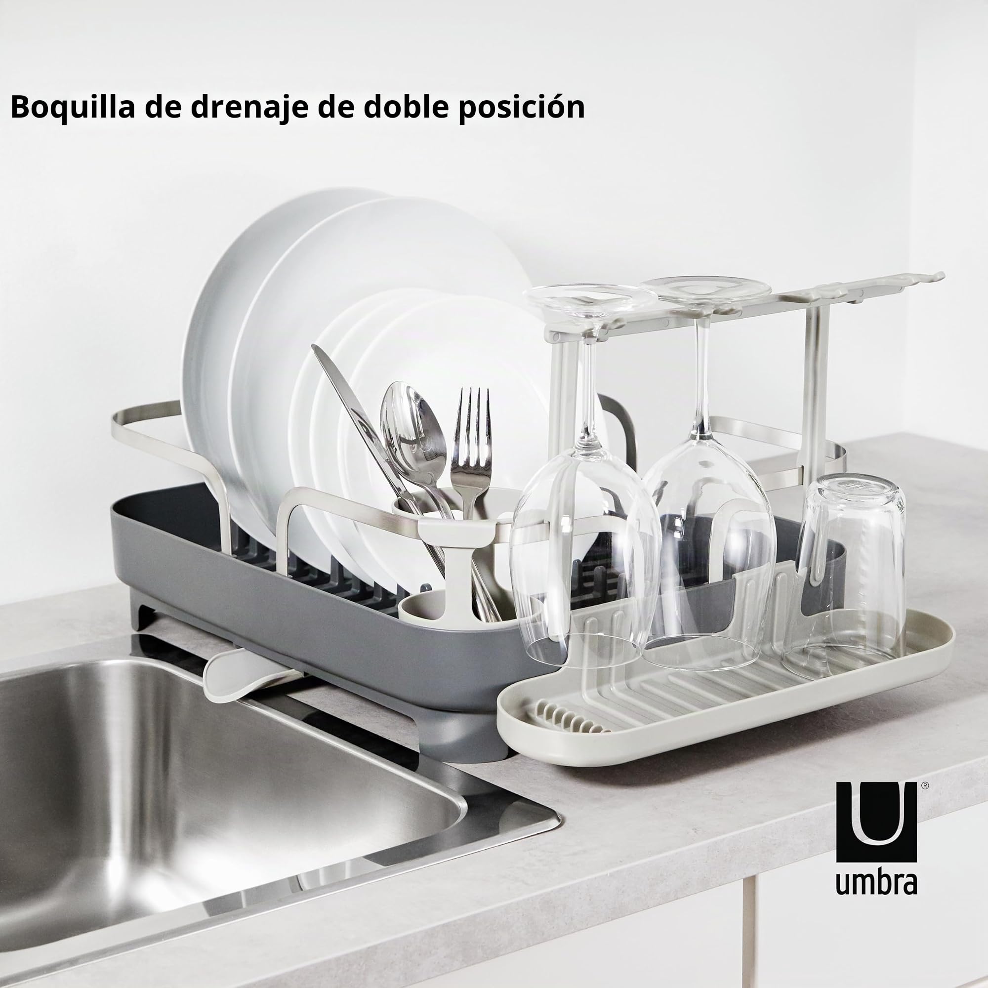 Umbra Holster Escurridor de platos, Gris carbón