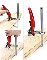 Vista 3 de QWORK Ratcheting Table Clamp, 2 Pack Quick Release Bar Clamp with 6-5/16" Capacity and 2-5/16" Throat Depth for Sanding, Cutting