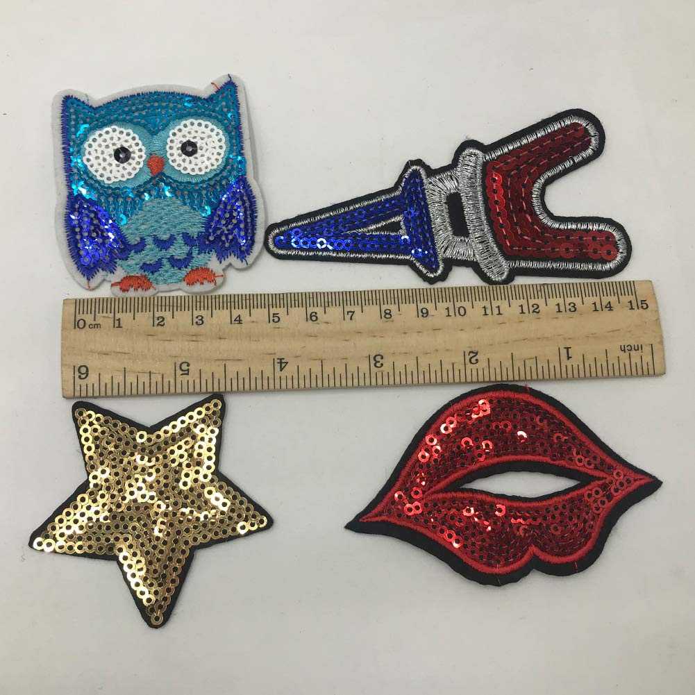Amazon | 人気スパンコールアップリケ 24枚セット キラキラ刺繍 
