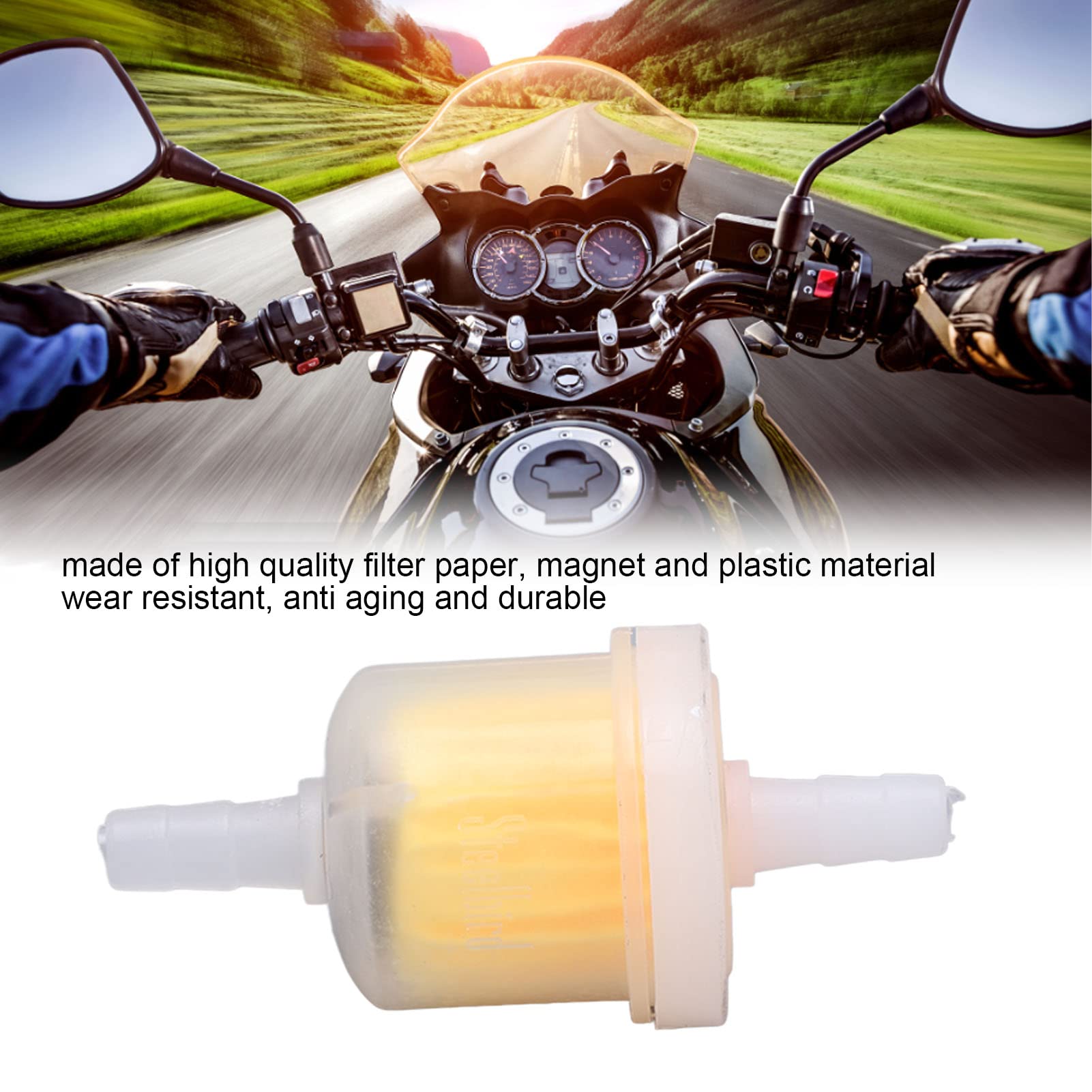 Filtro de Combustible para 10 Piezas Filtro de Combustible en línea Universal Filtro de Combustible de Alta eficiencia para Motocicletas Dirt Bikes ATV Filtro de Combustible