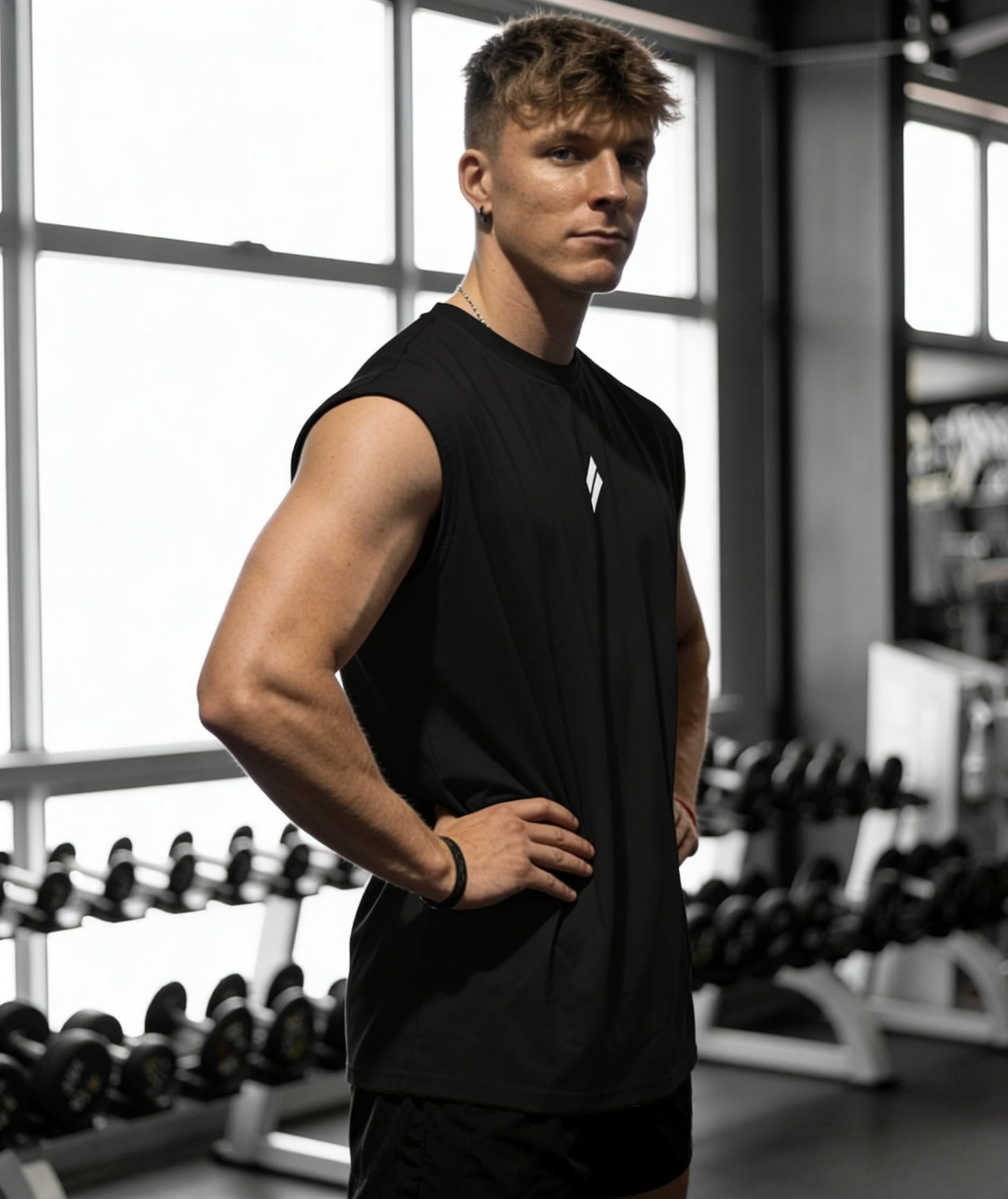 Camicie da allenamento senza maniche ad asciugatura rapida da uomo traspiranti canotte atletiche per palestra allenamento corsa - 4