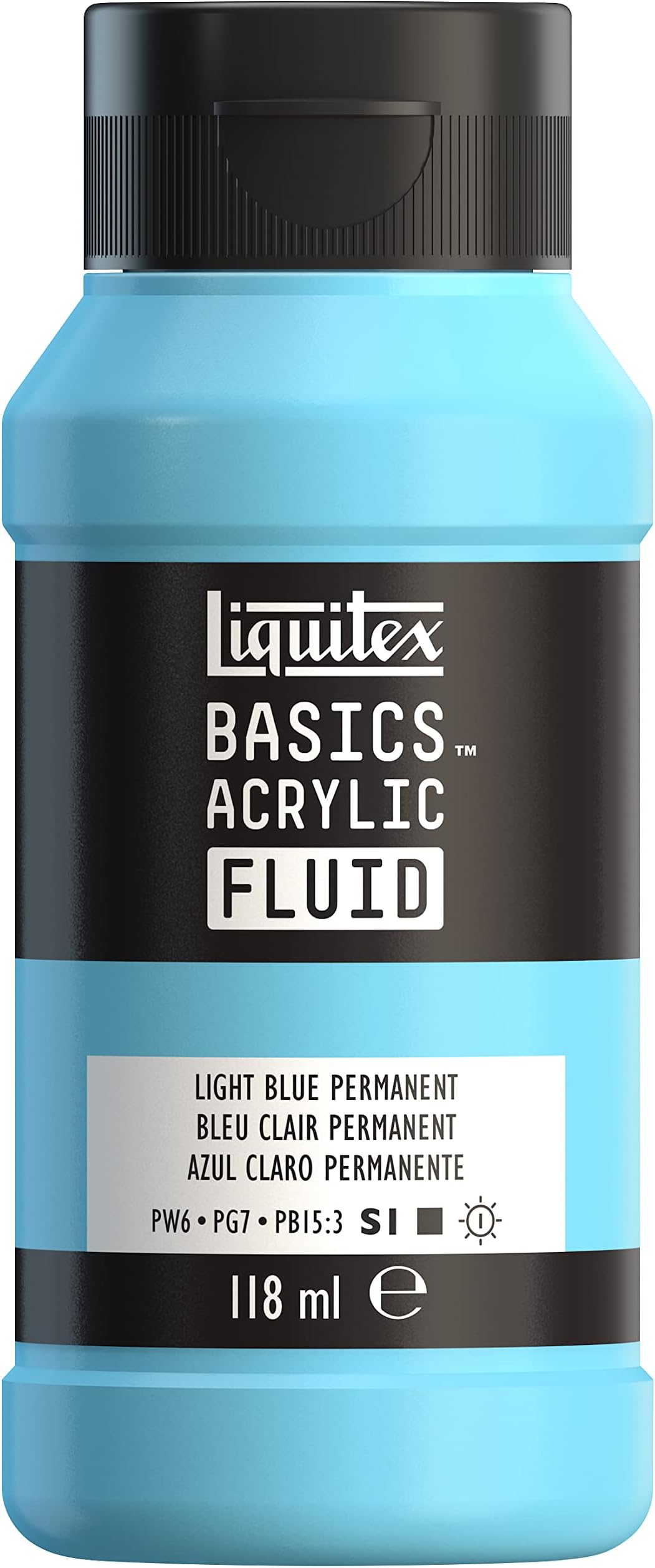 Liquitex Basics Acrylic Fluid, 118ml Bottle, Light Blue Permanent