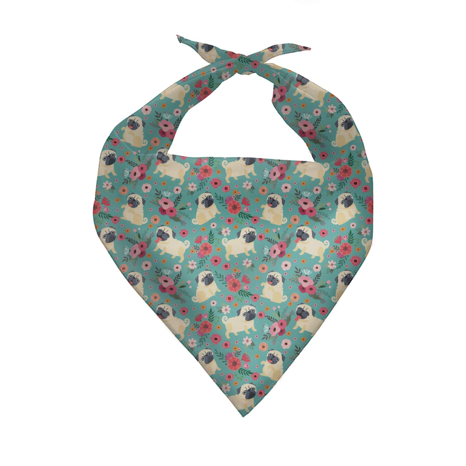 COEQINE Dog Bandanas Collar for Large Dogs,Pug Flower Print Pets Scarf Triangle Bibs Kerchief,Mint Green Scarves Daily Bibs For Small Medium Large Dogs Cats — image 1