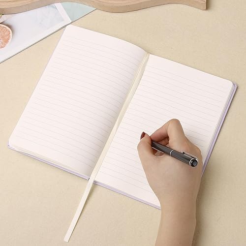 Miniatura 6 de LLi Cufite Cuaderno rayado, 160 páginas, tamaño mediano de 5.7 x 8.5 pulgadas, papel grueso de 3.53 ozm, tapa dura de algodón (A5, lavanda)